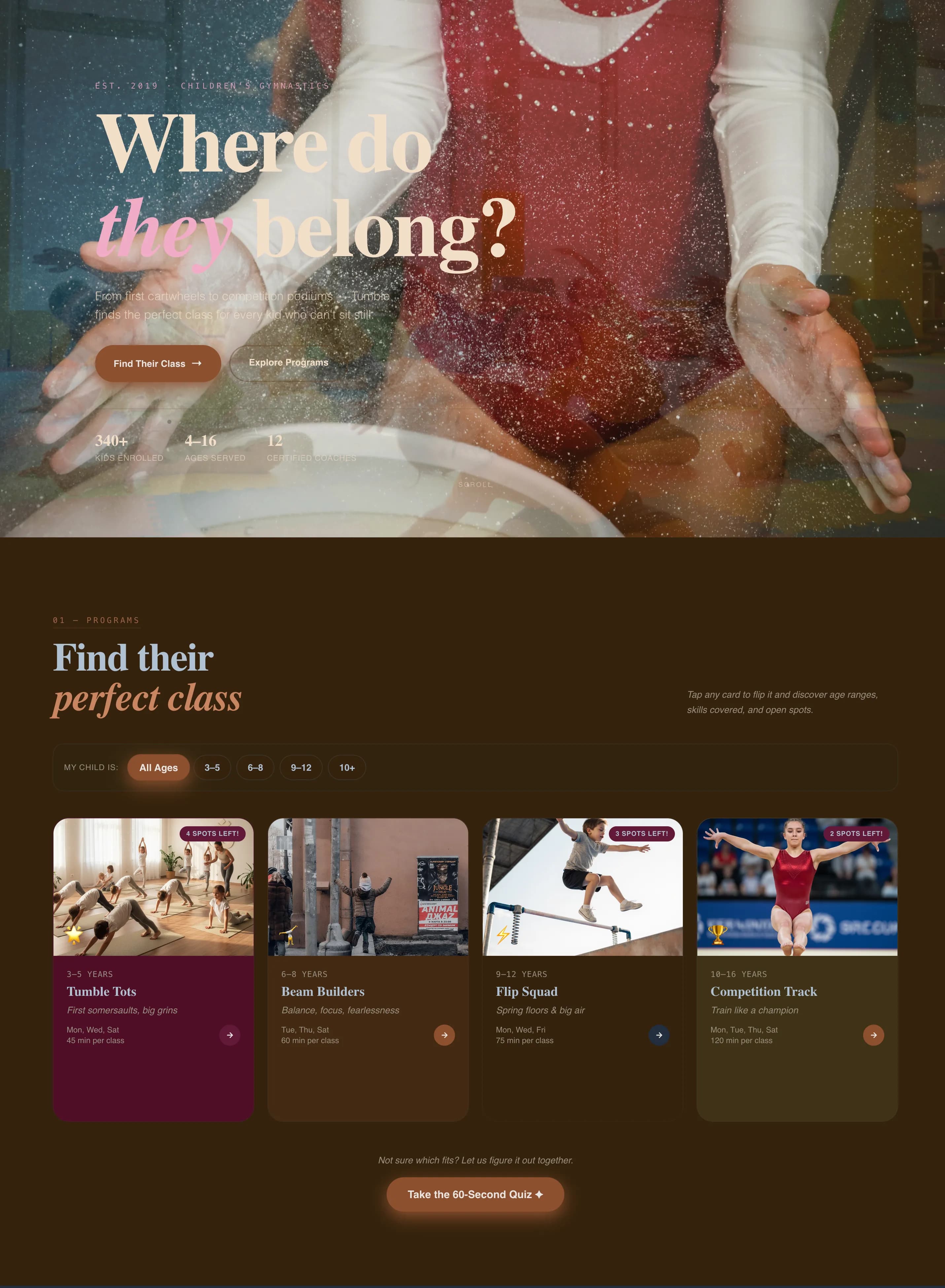 Acrobat — Engaging Kids Gymnastics Landing Page Template