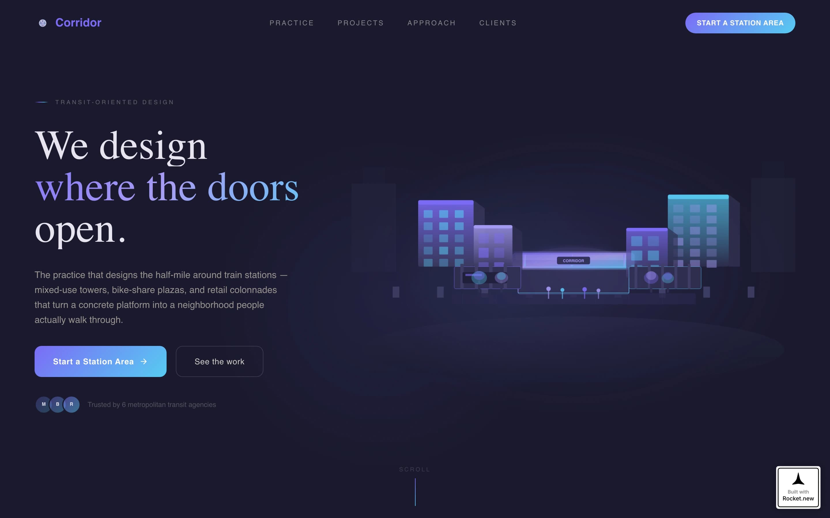 Corridor - Visionary Transit Oriented Landing Page Template