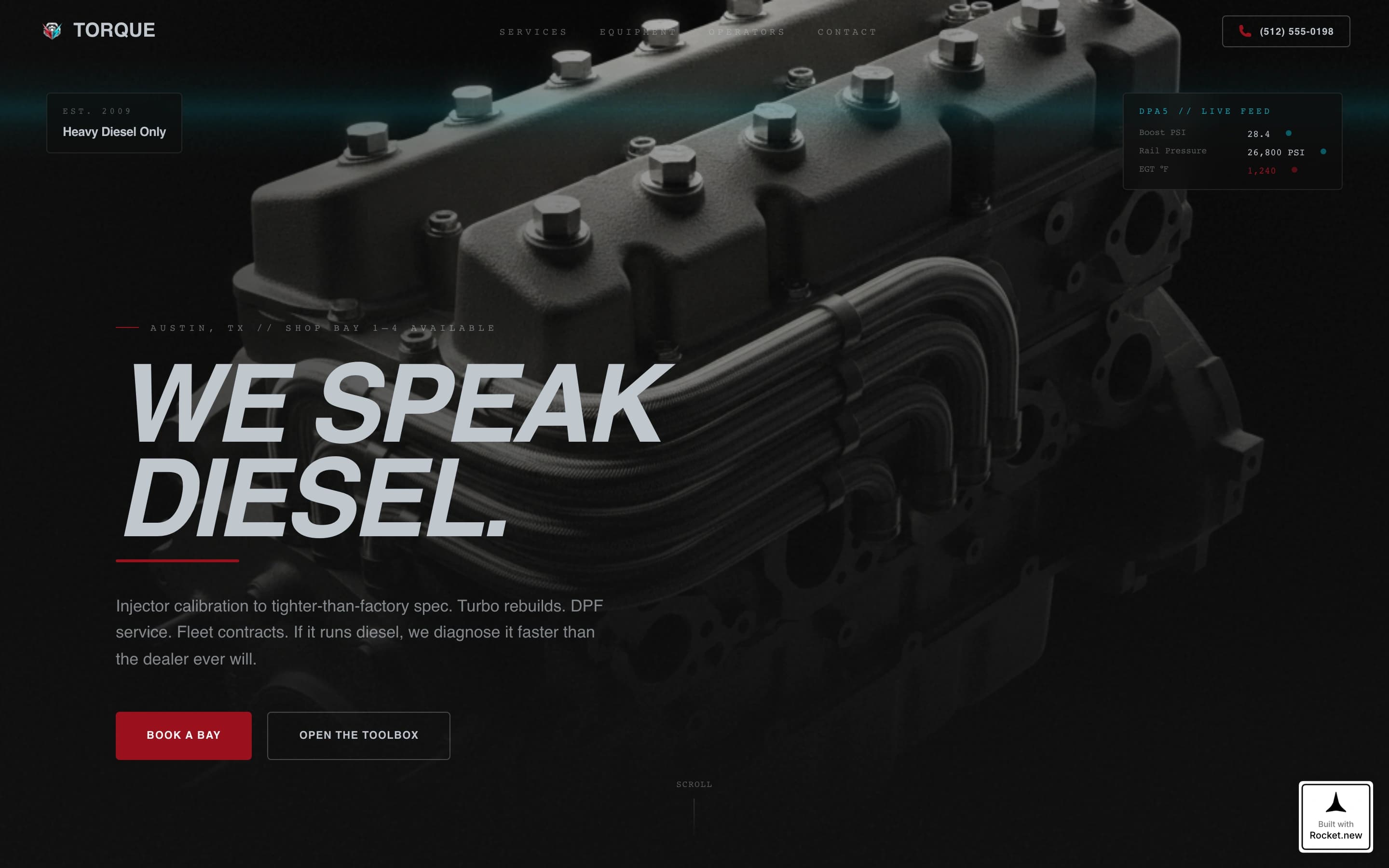 Torque - Precision Diesel Landing Page Template