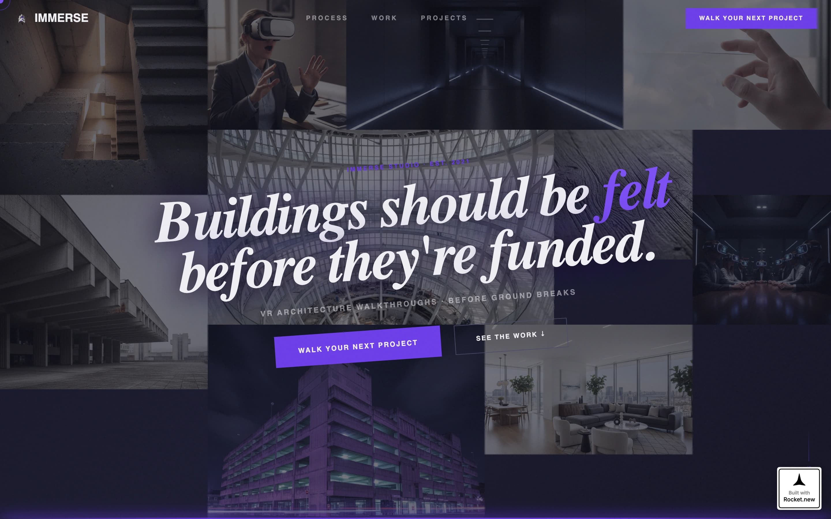 Immerse - Bold VR Architecture Landing Page Template