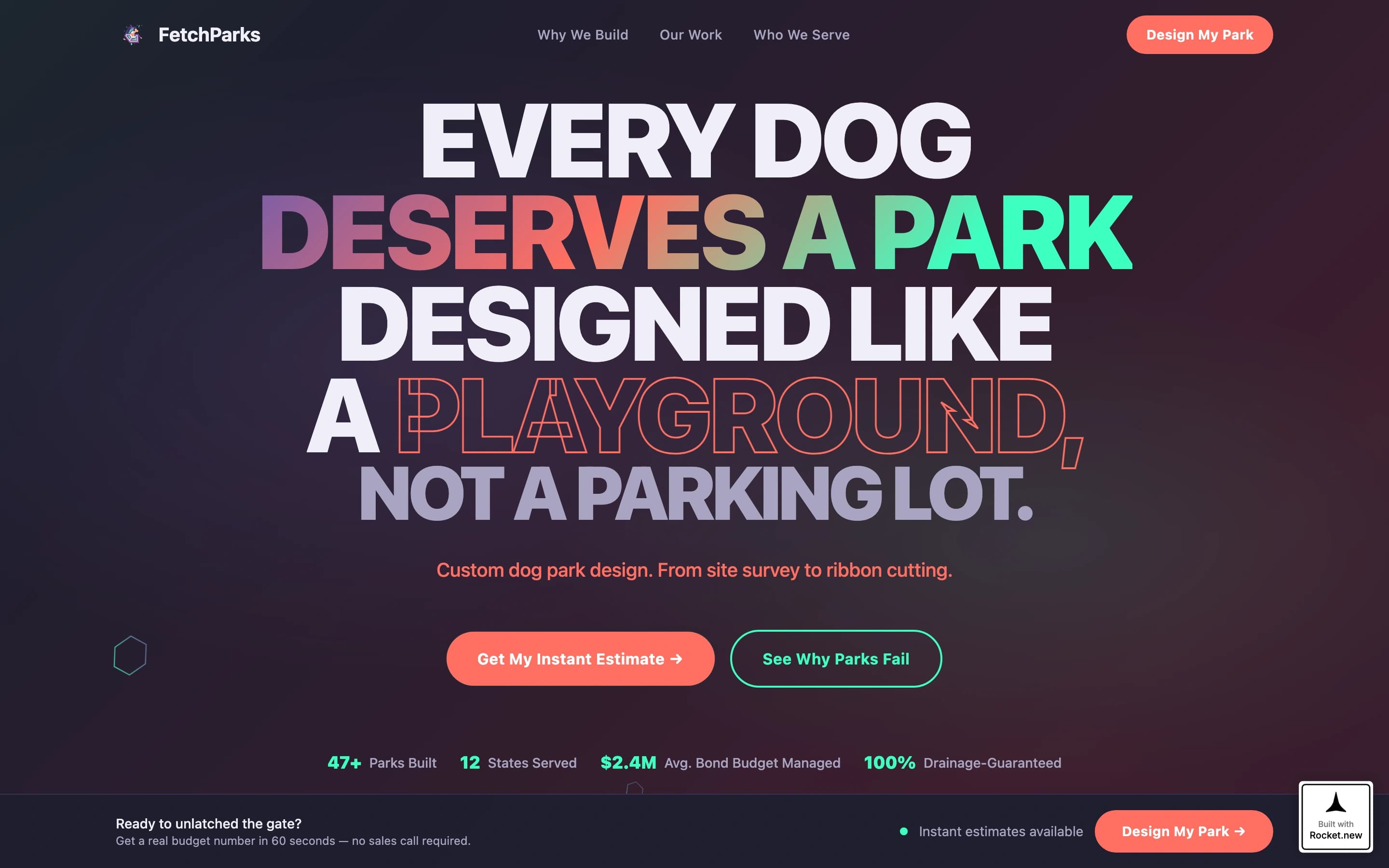 Fetch - Playful Dogpark Landing Page Template