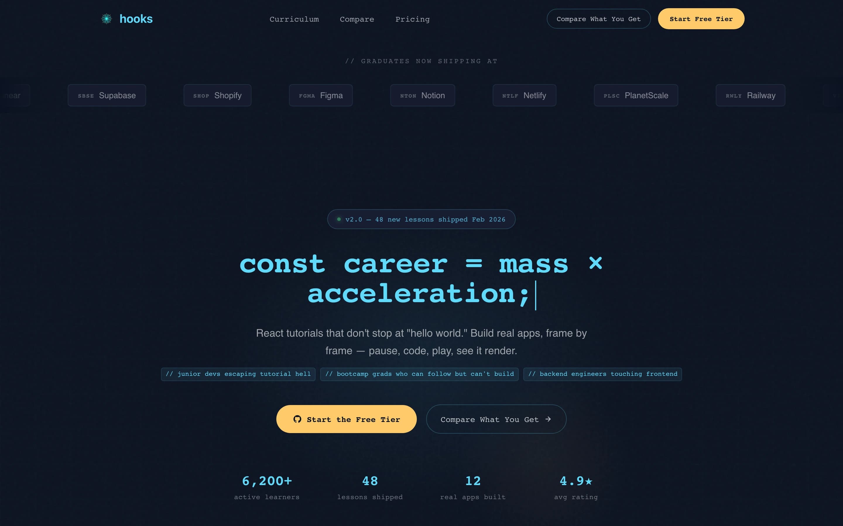 Hooks - Dynamic React Landing Page Template