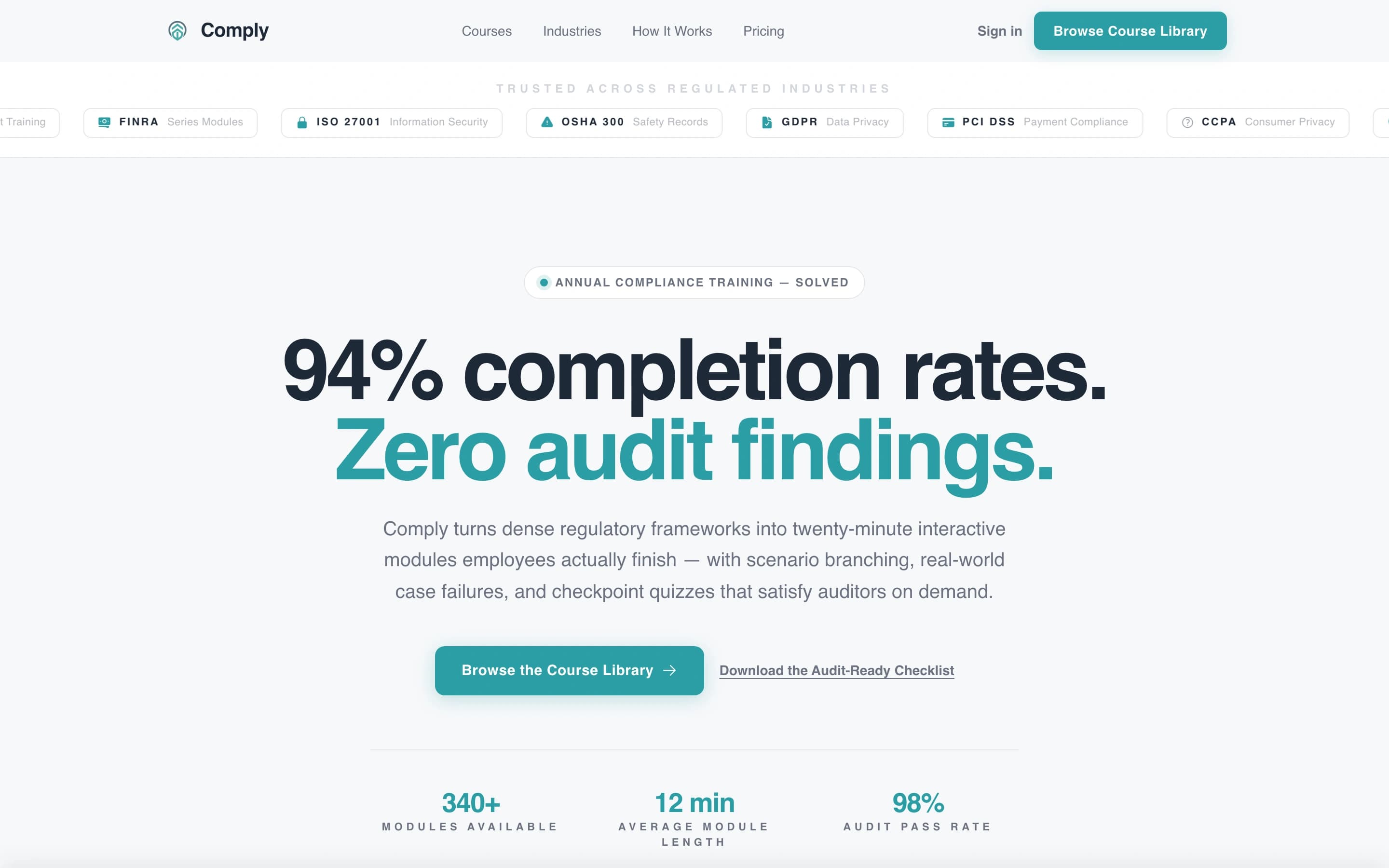 Comply - Trusted Compliance Landing Page Template