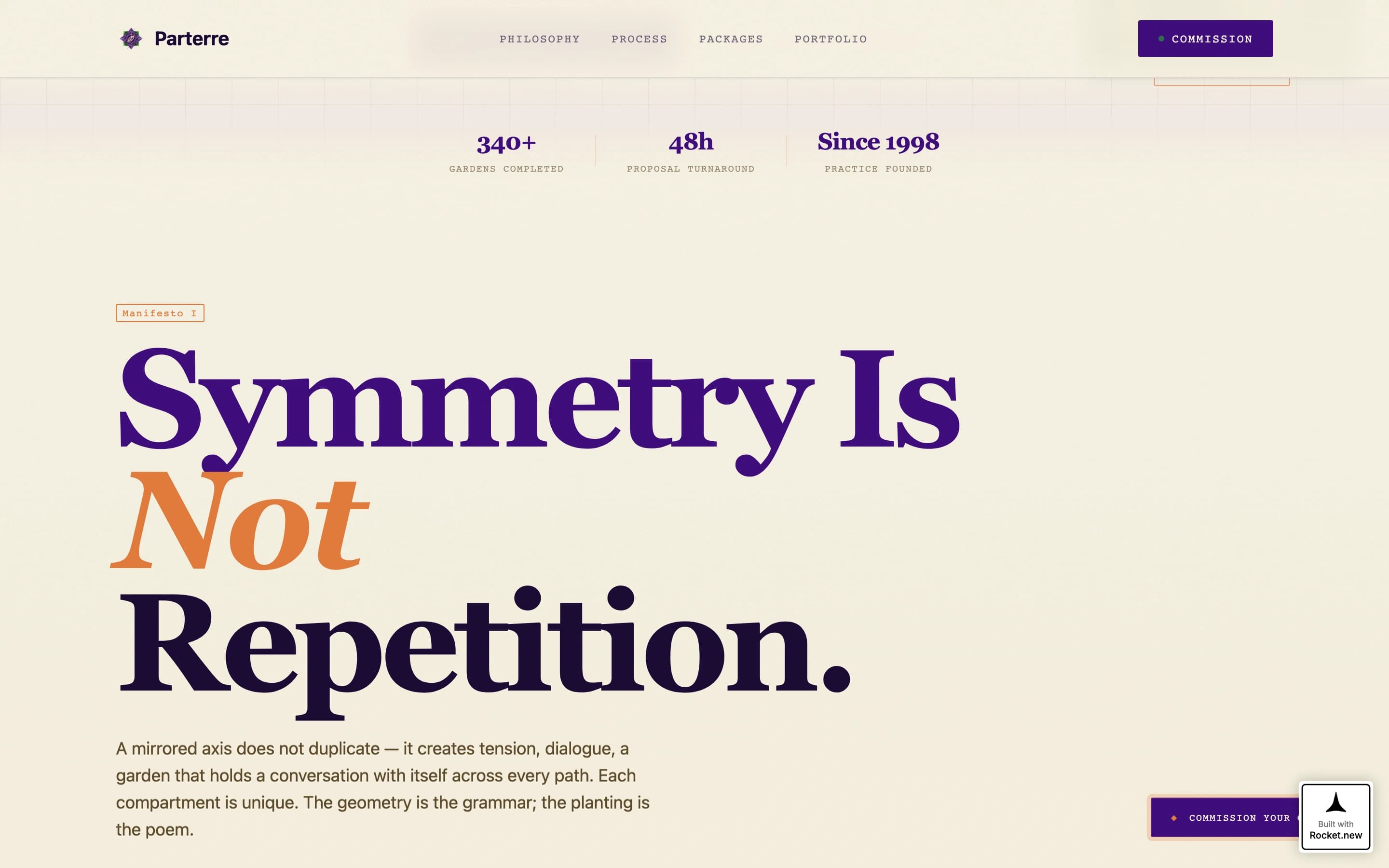 Parterre - Elegant Landscape Landing Page Template