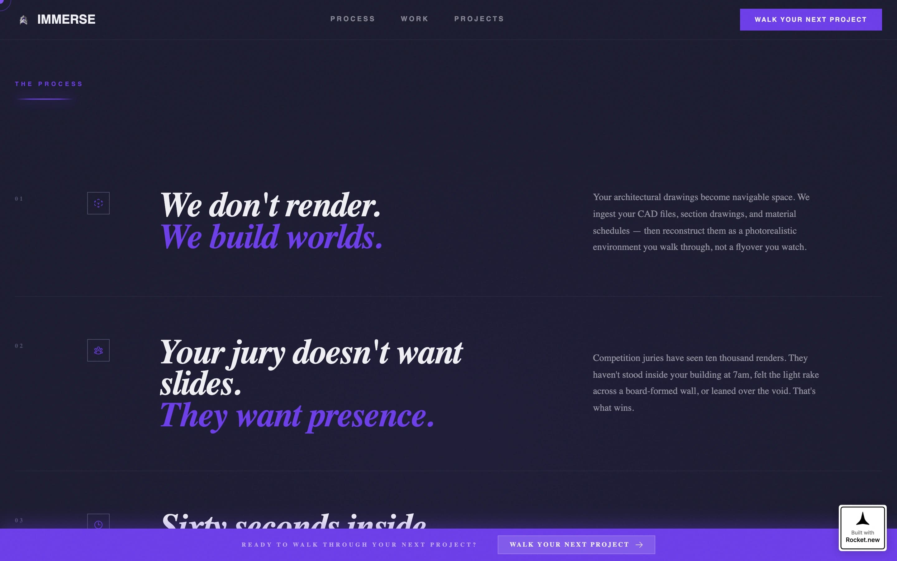 Immerse - Bold VR Architecture Landing Page Template