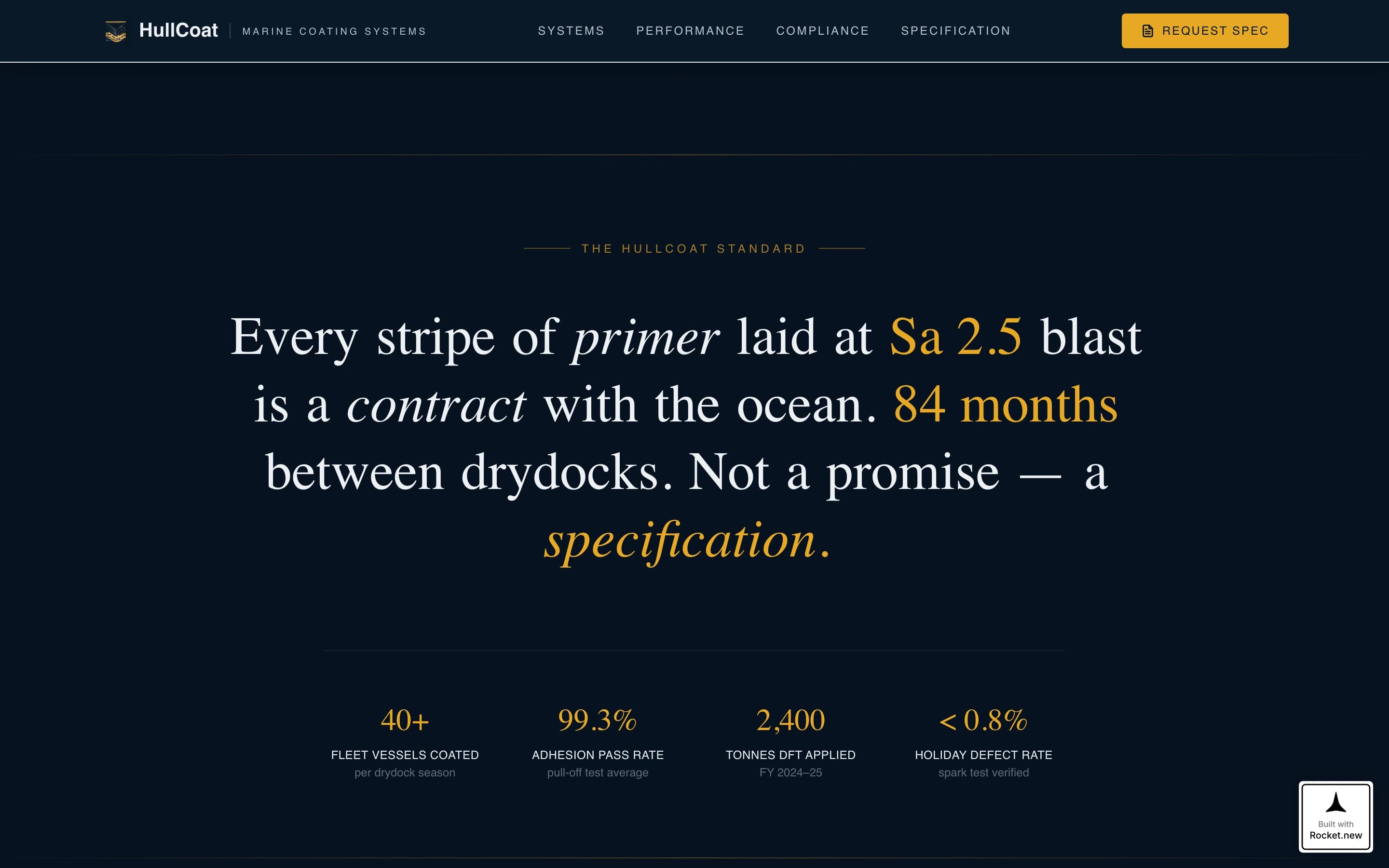 Hullcoat - Authoritative Marine Landing Page Template