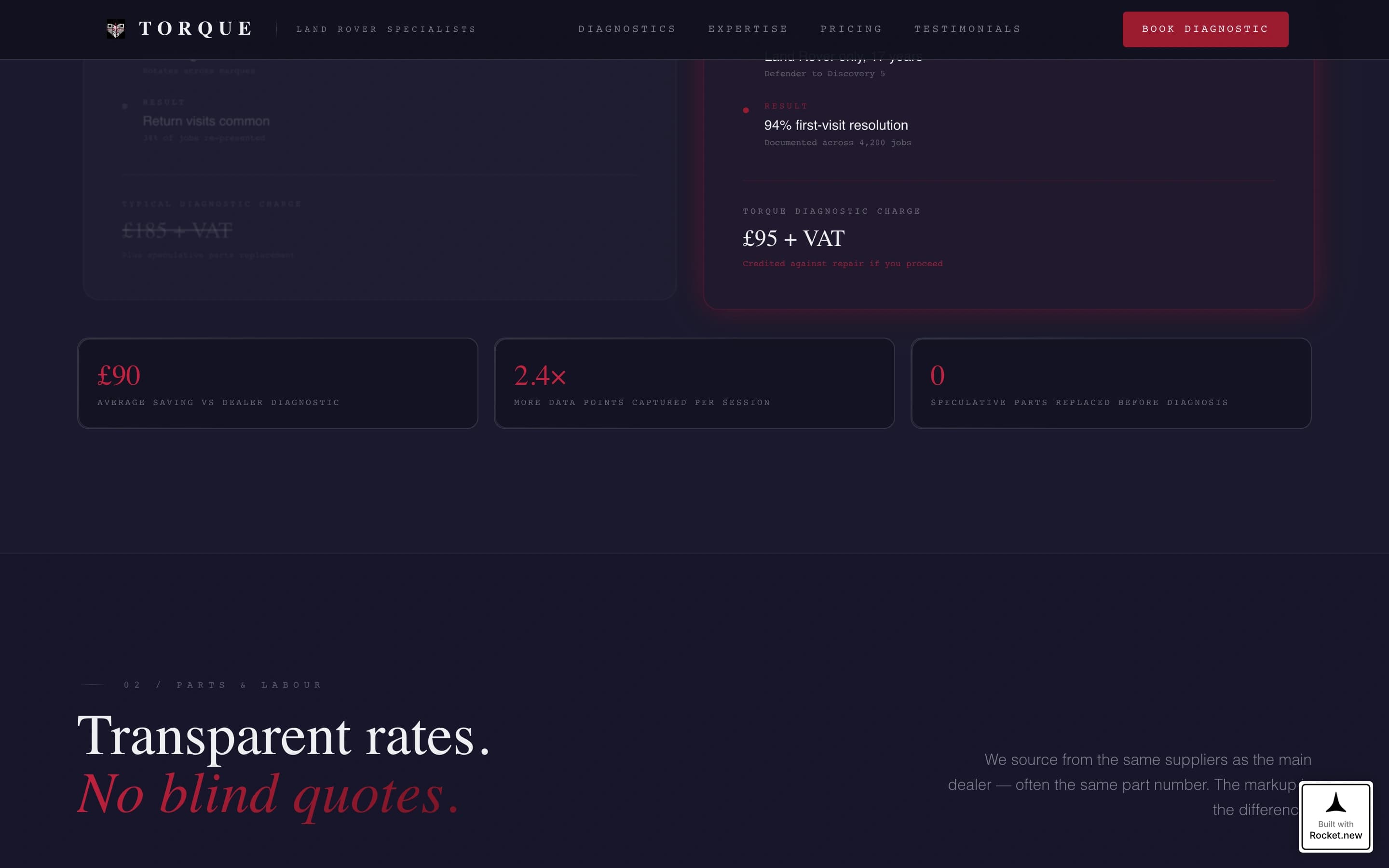Torque - Precision Landrover Landing Page Template