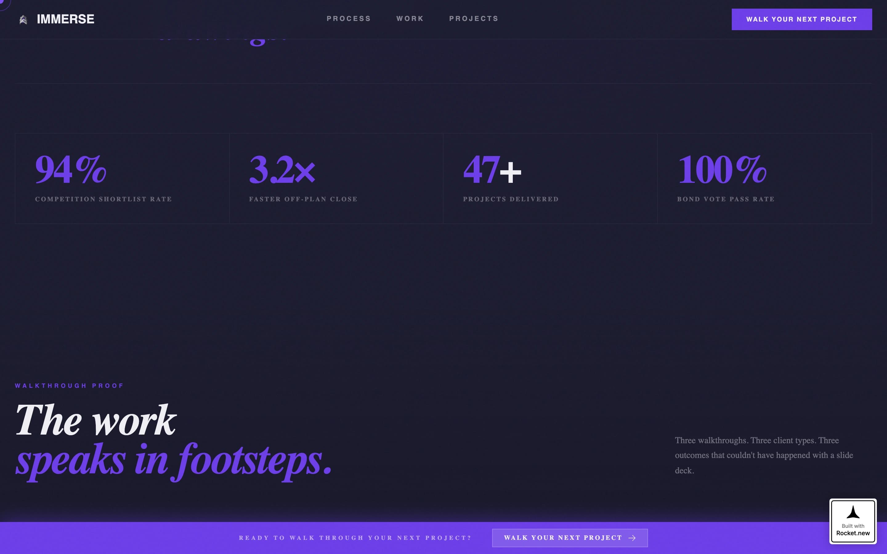 Immerse - Bold VR Architecture Landing Page Template