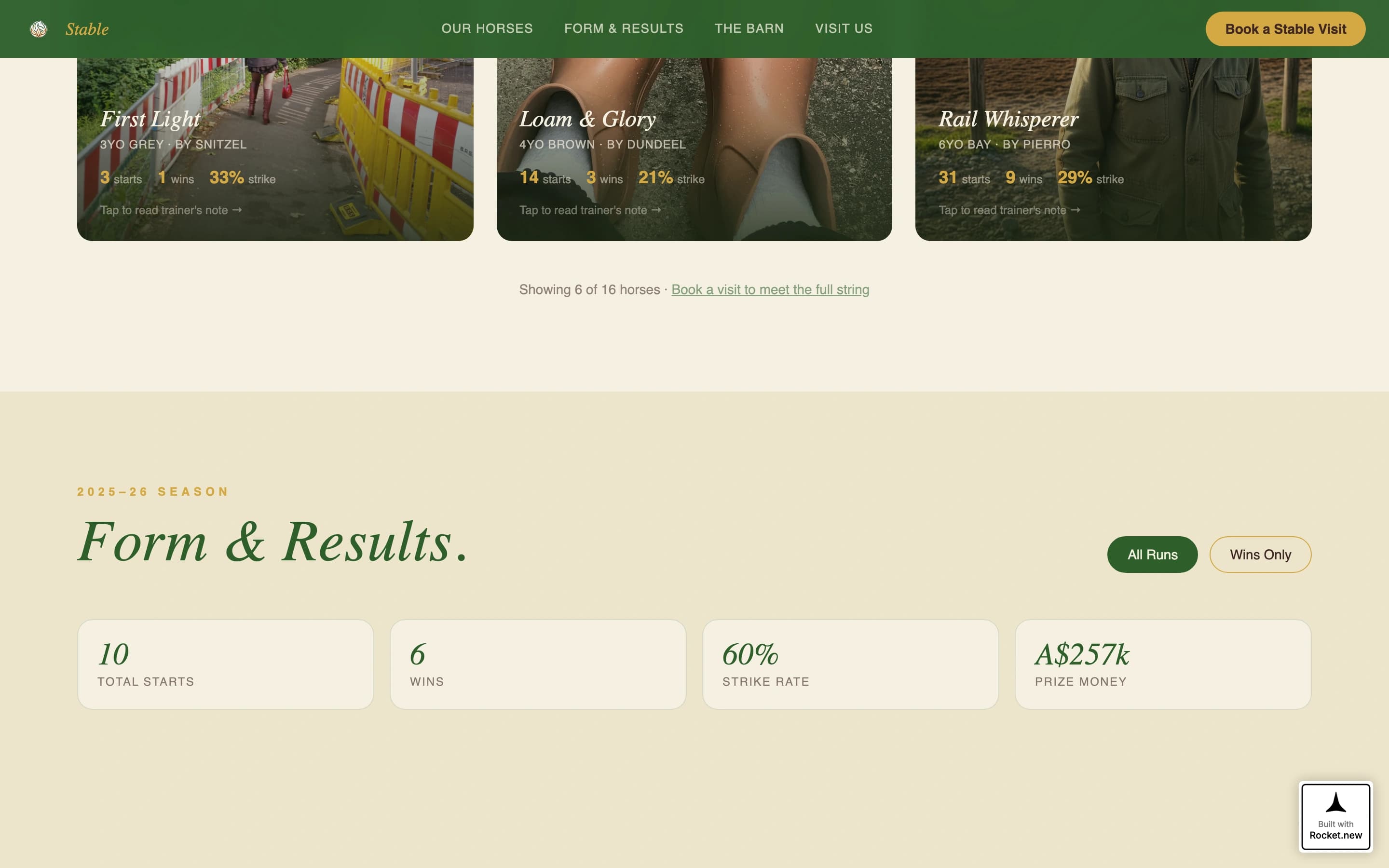 Stable - Thriving Equestrian Landing Page Template
