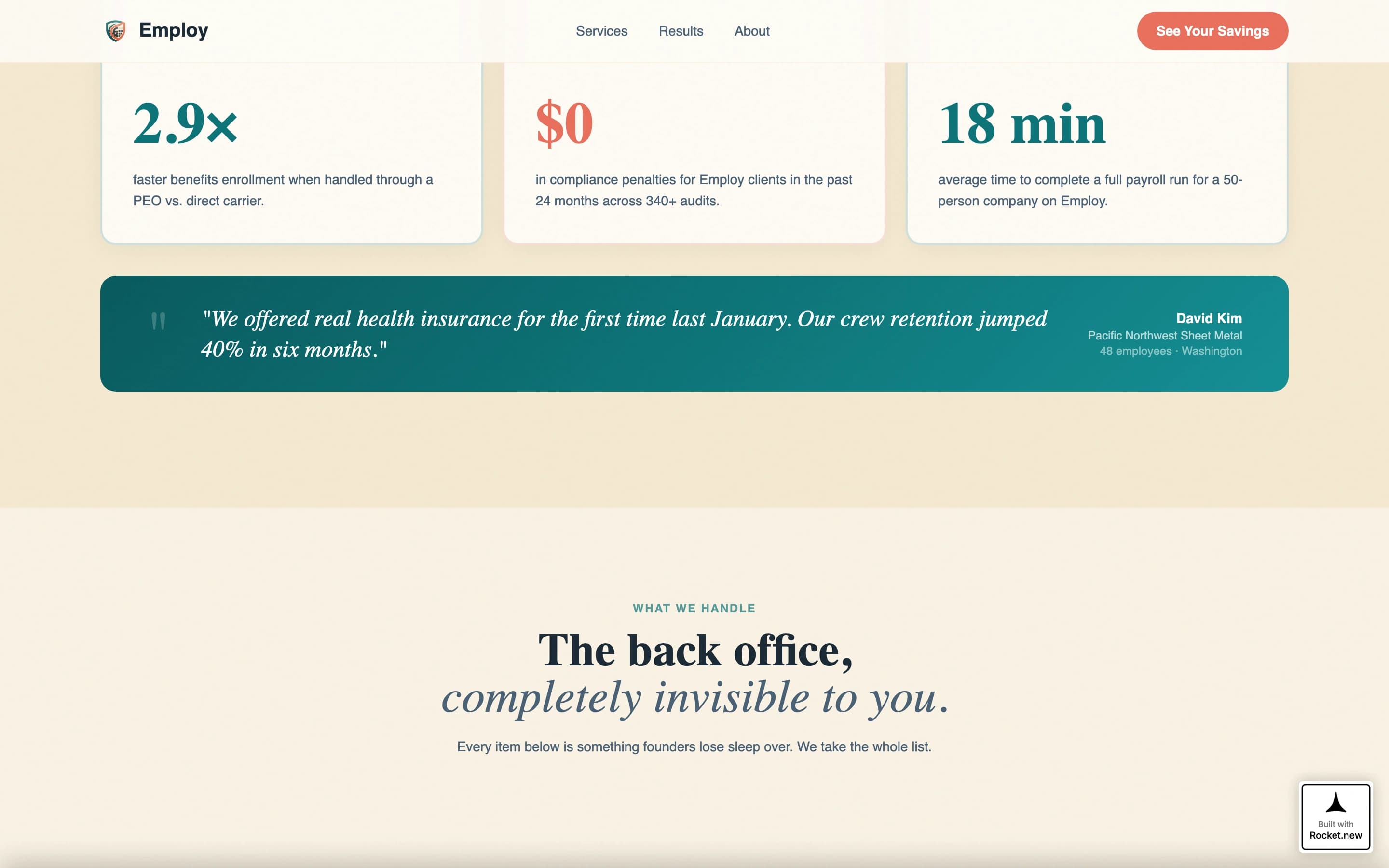 Employ - Trusted PEO Landing Page Template