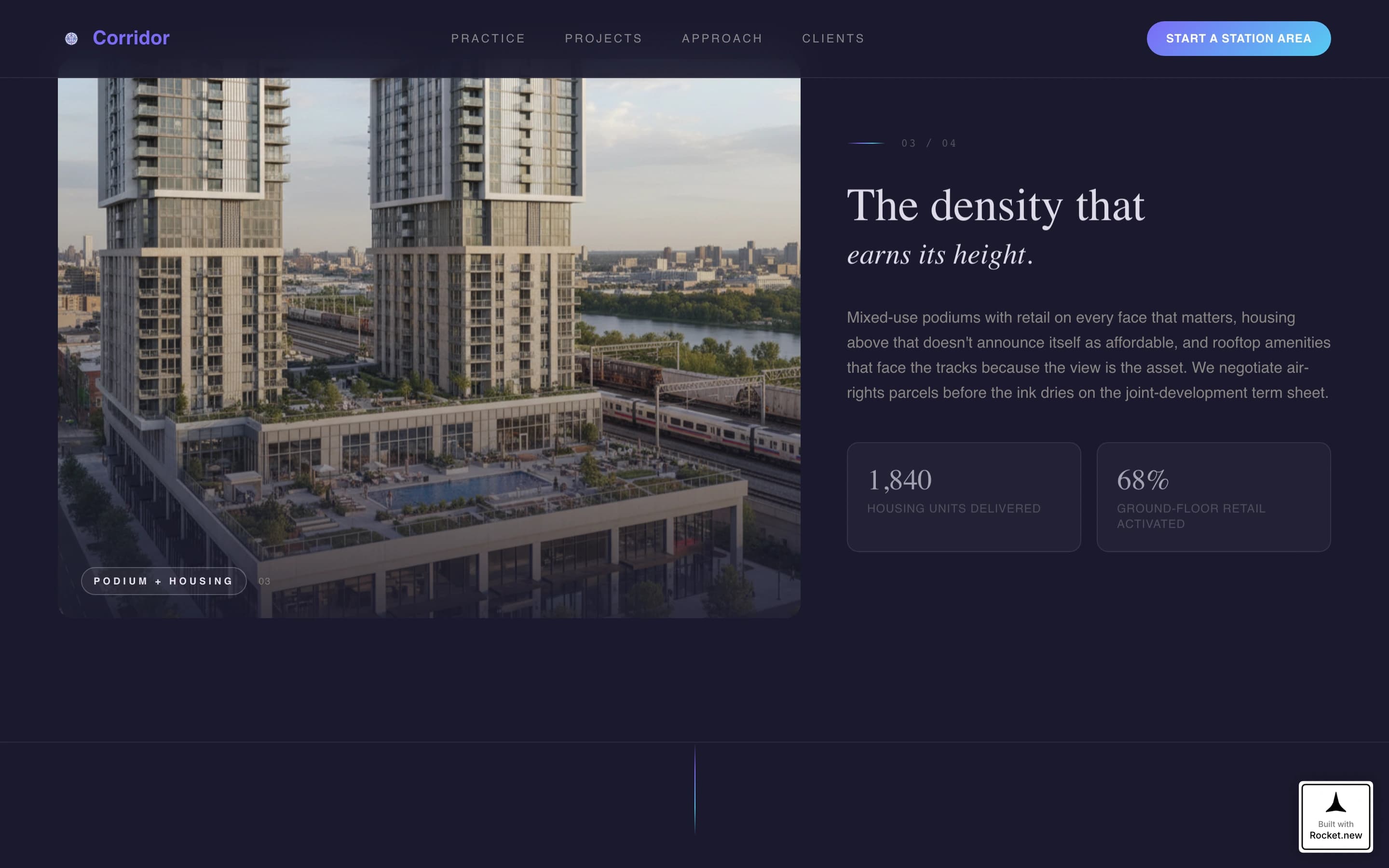 Corridor - Visionary Transit Oriented Landing Page Template