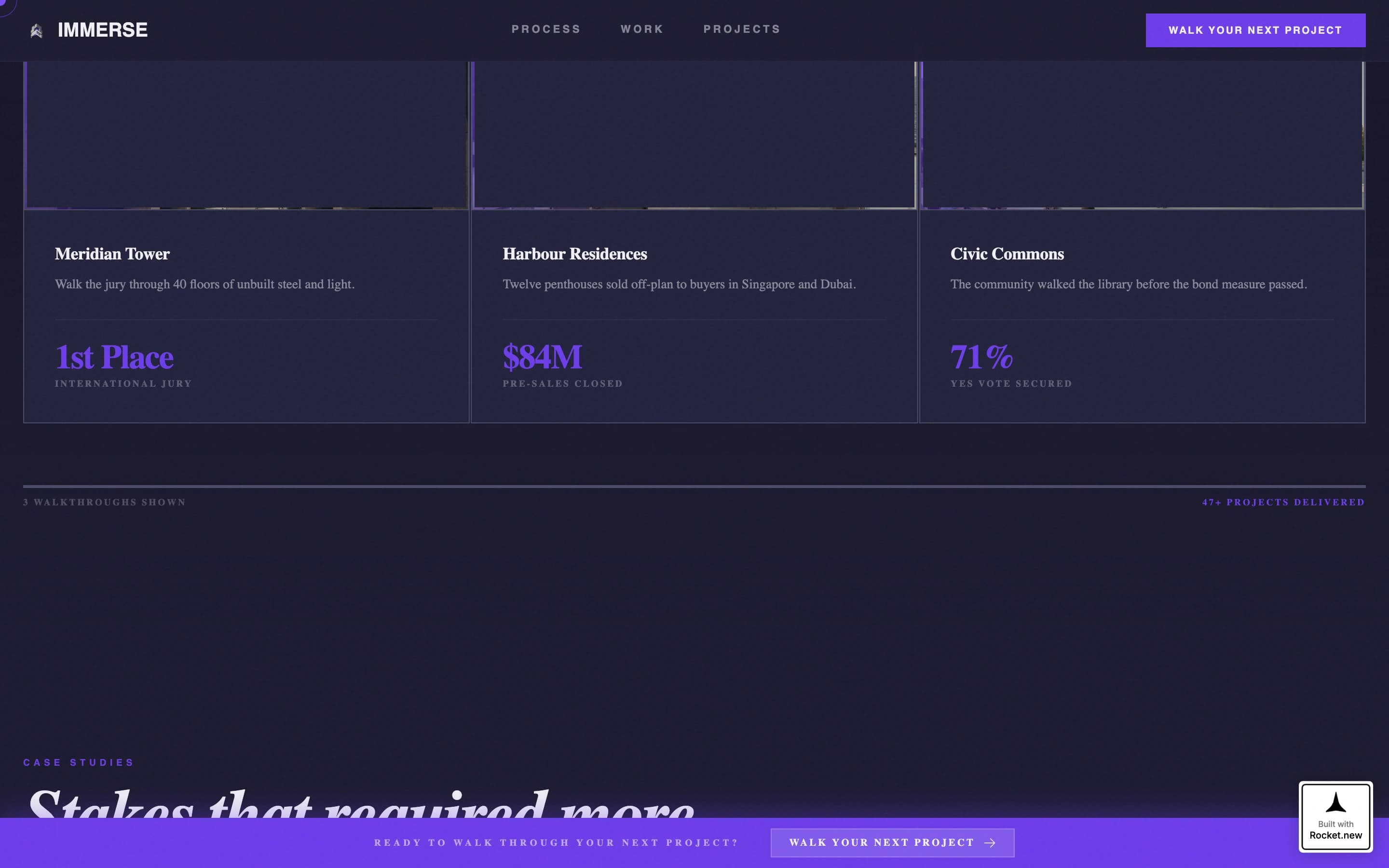 Immerse - Bold VR Architecture Landing Page Template