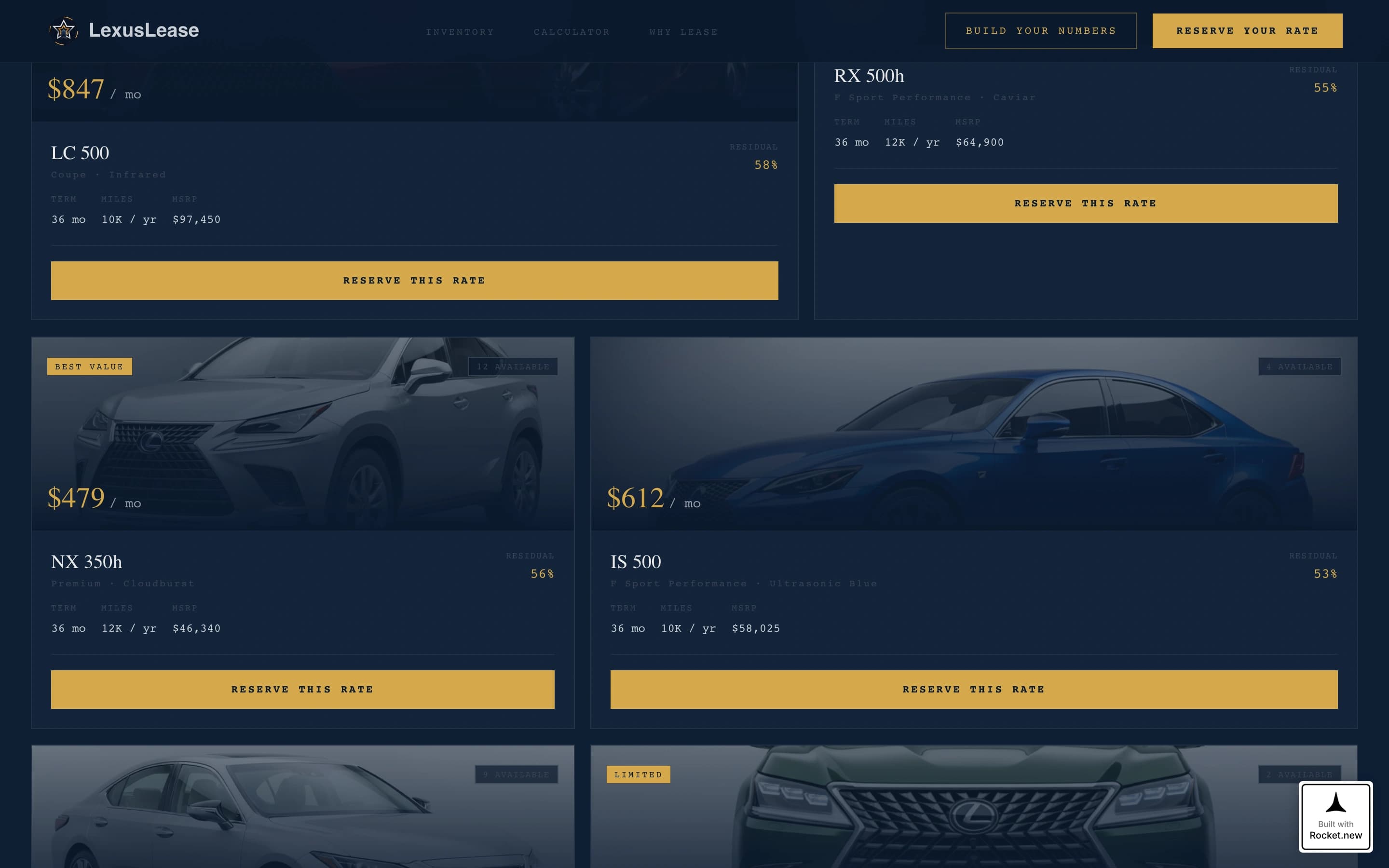 Lexus Lease - Precision Automotive Landing Page Template