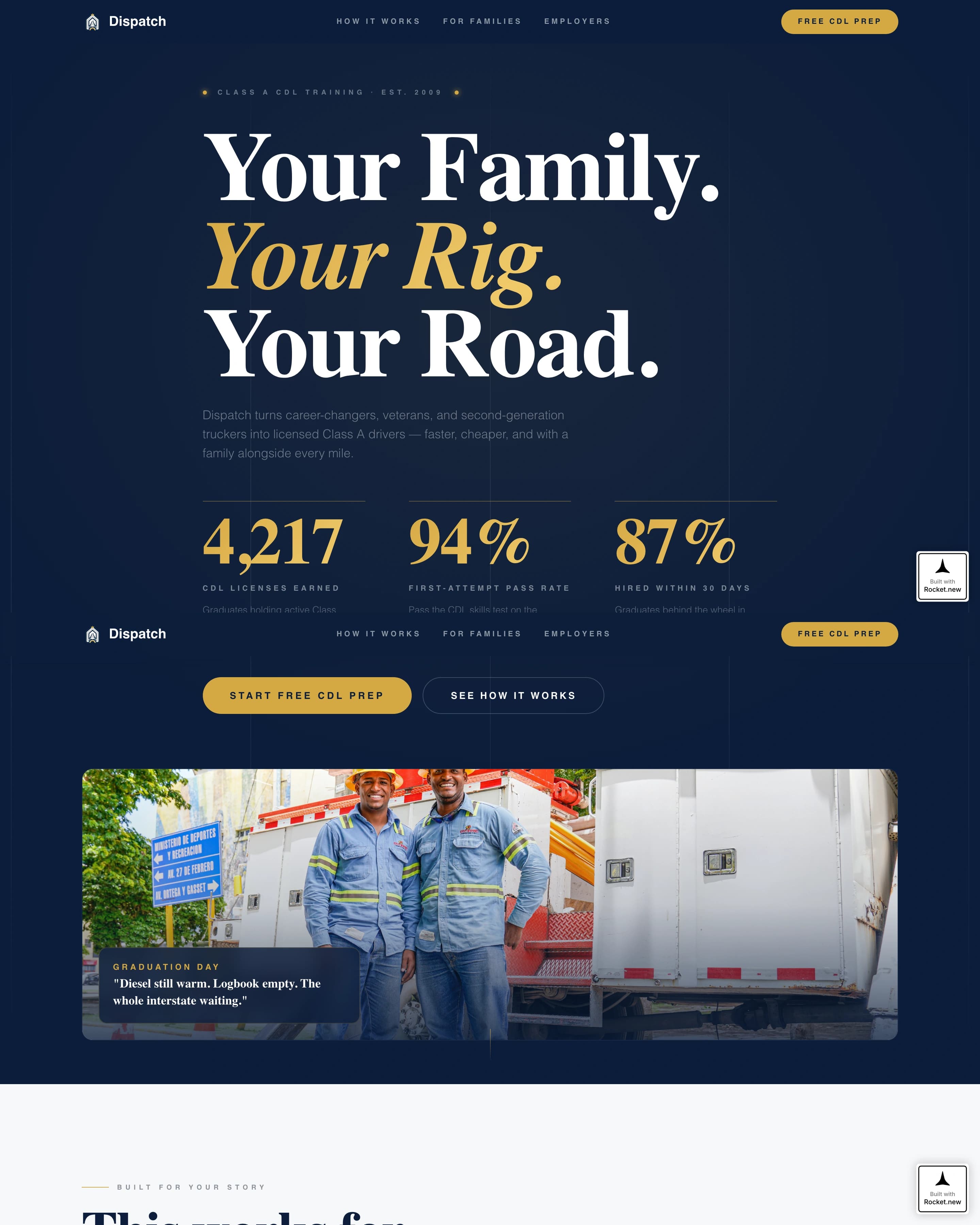 Dispatch - Trusted CDL Landing Page Template