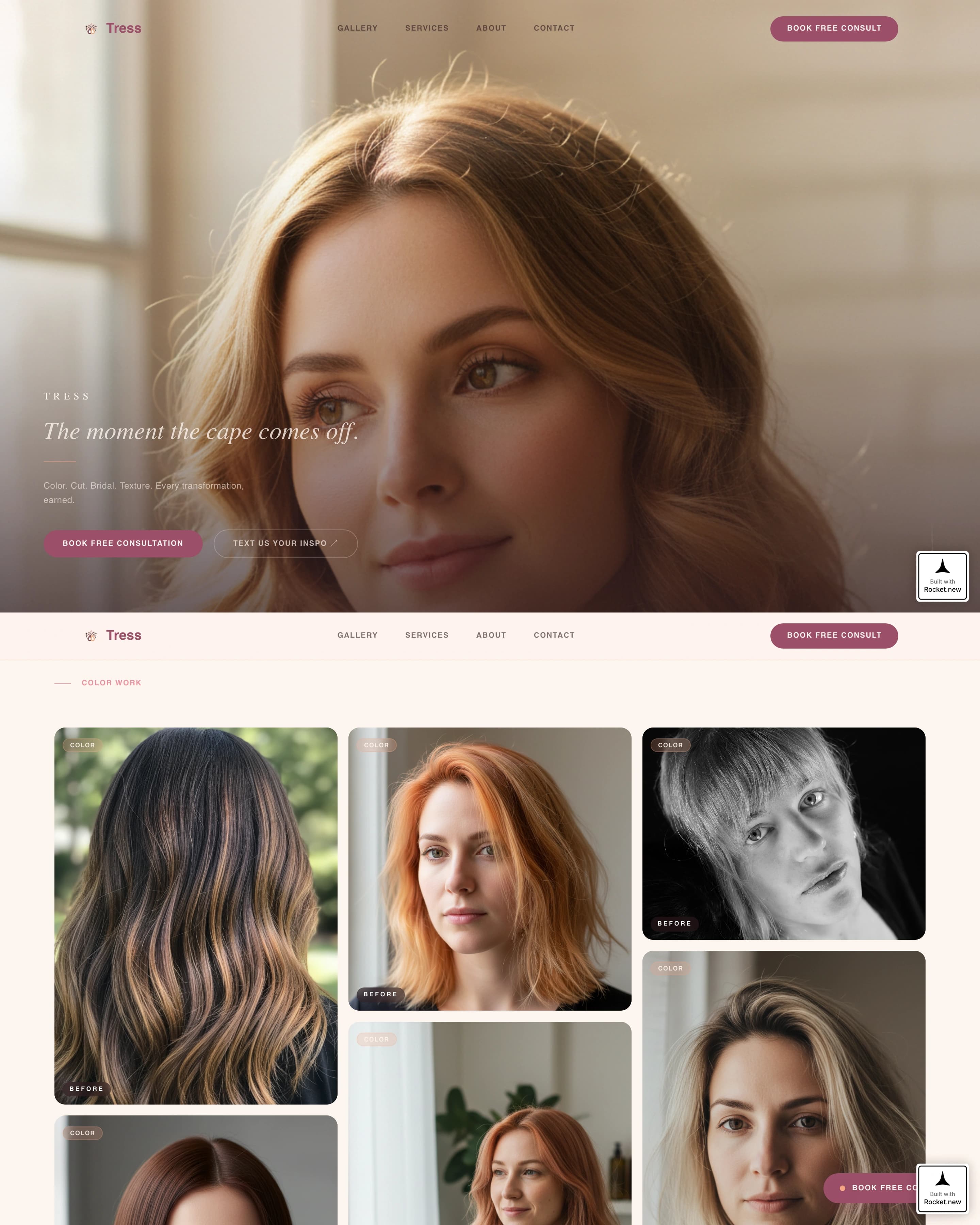 Tress - Luminous Salon Landing Page Template