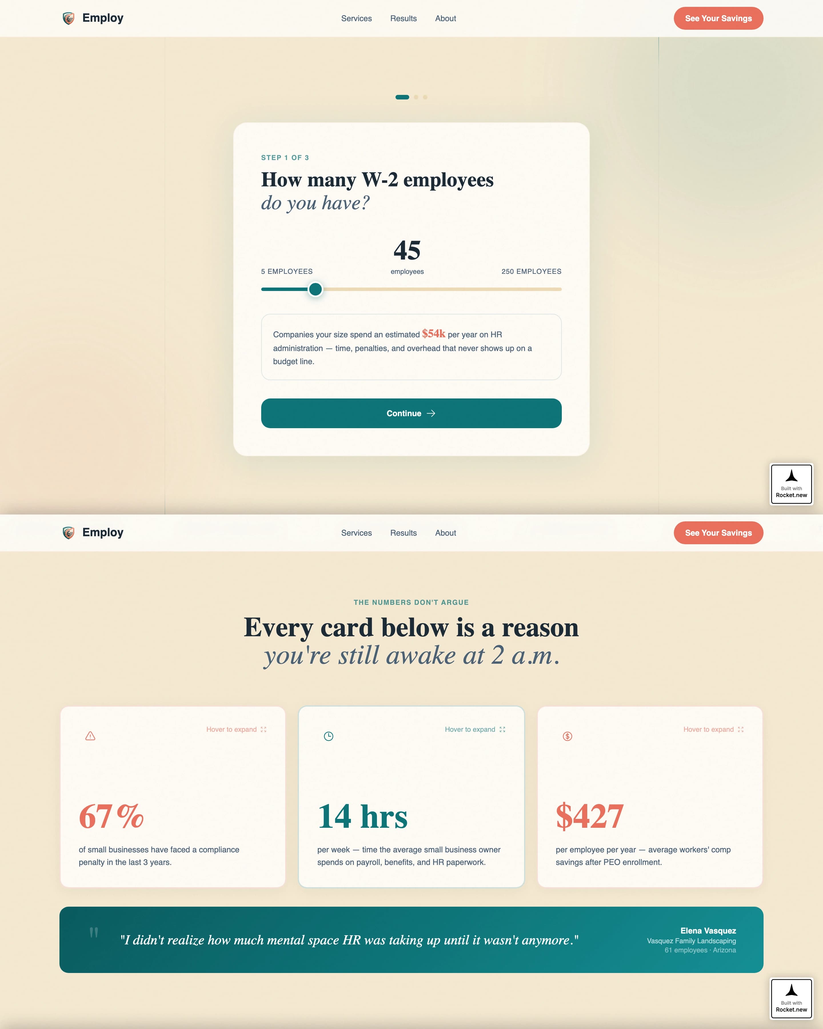 Employ - Trusted PEO Landing Page Template