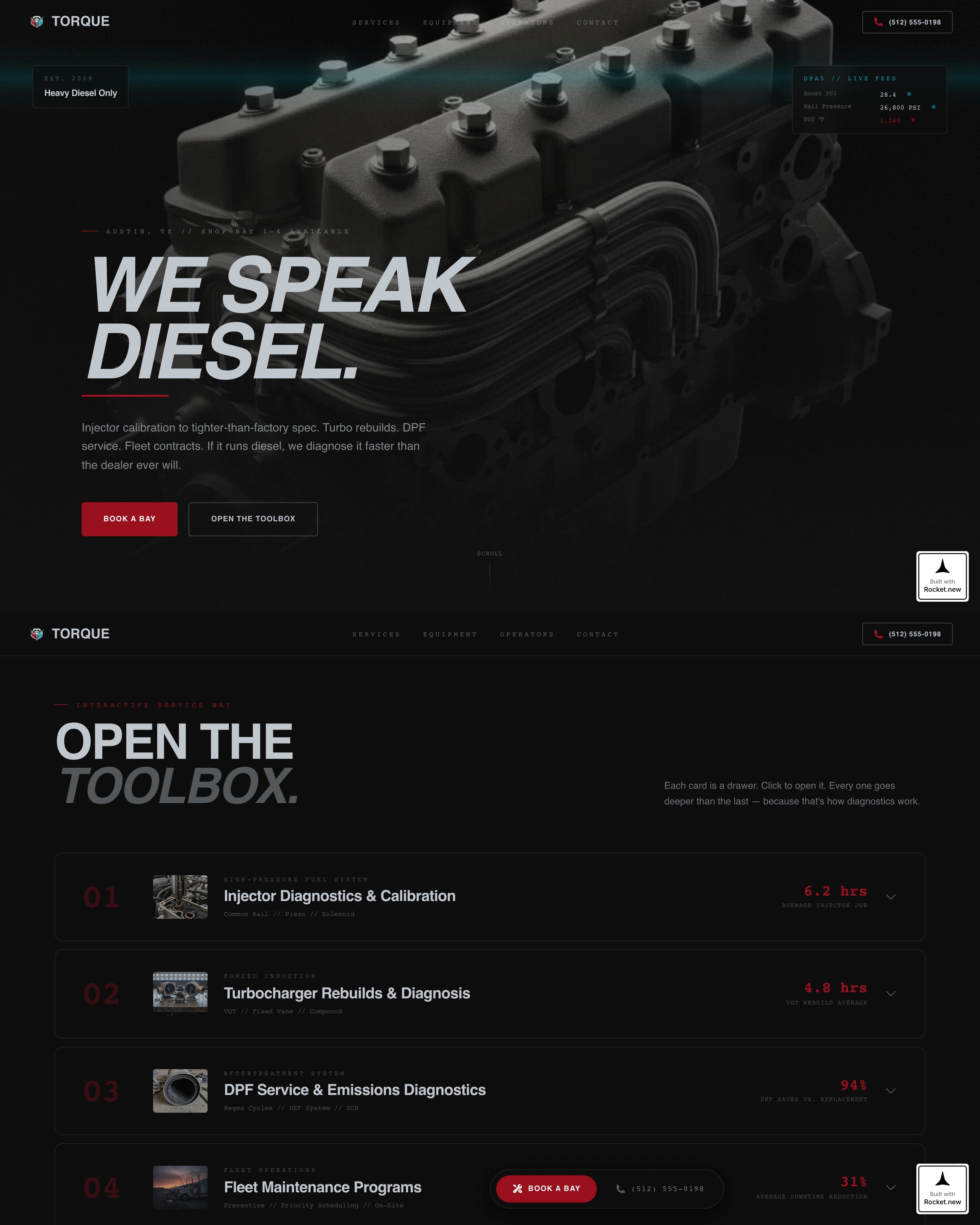 Torque - Precision Diesel Landing Page Template