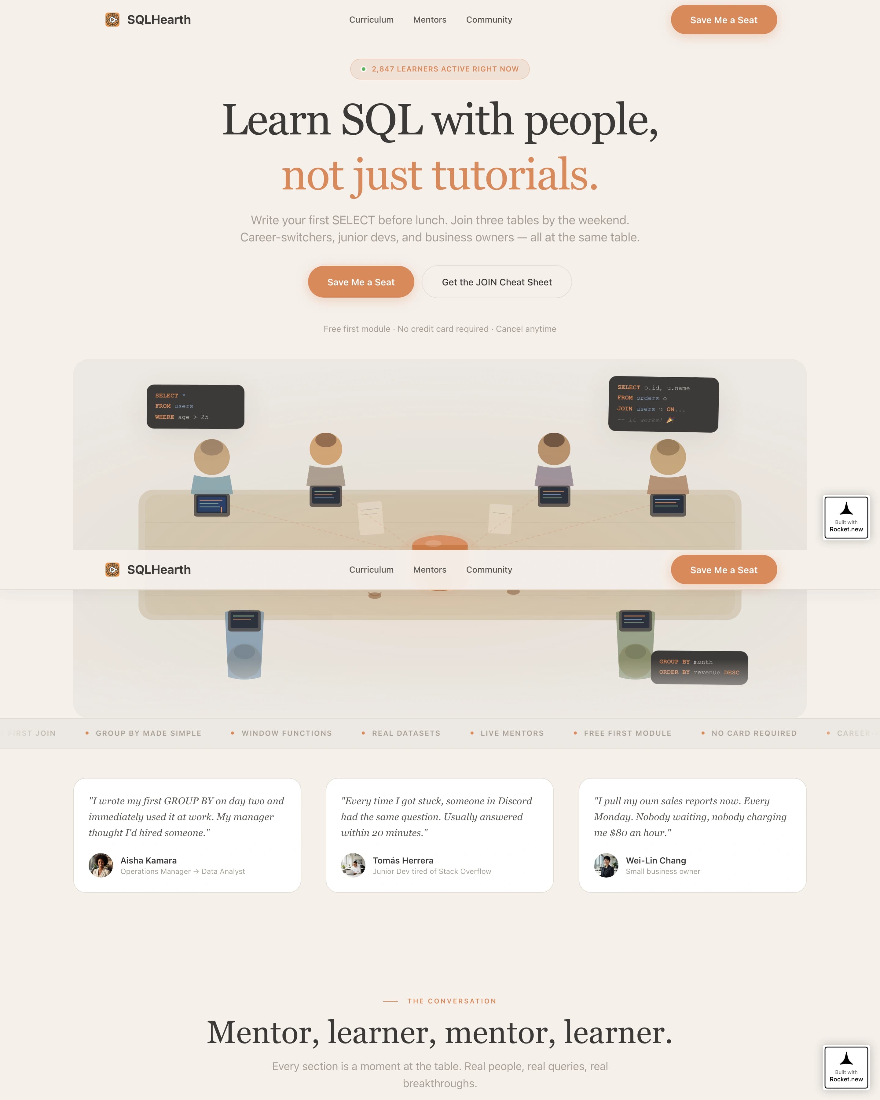 Sqlhearth - Welcoming Database Landing Page Template