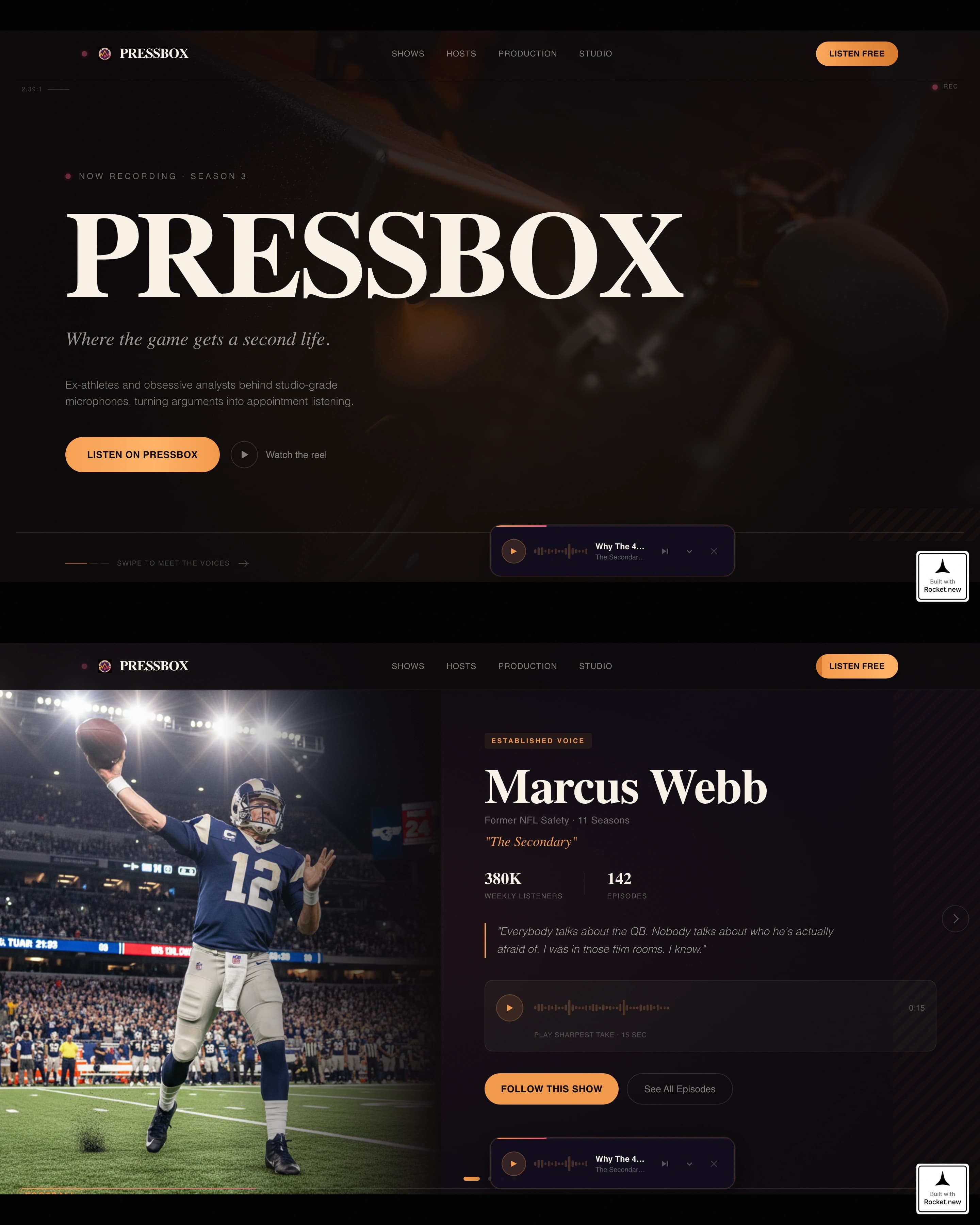 Broadcast — Dynamic Podcast Production Landing Page Template