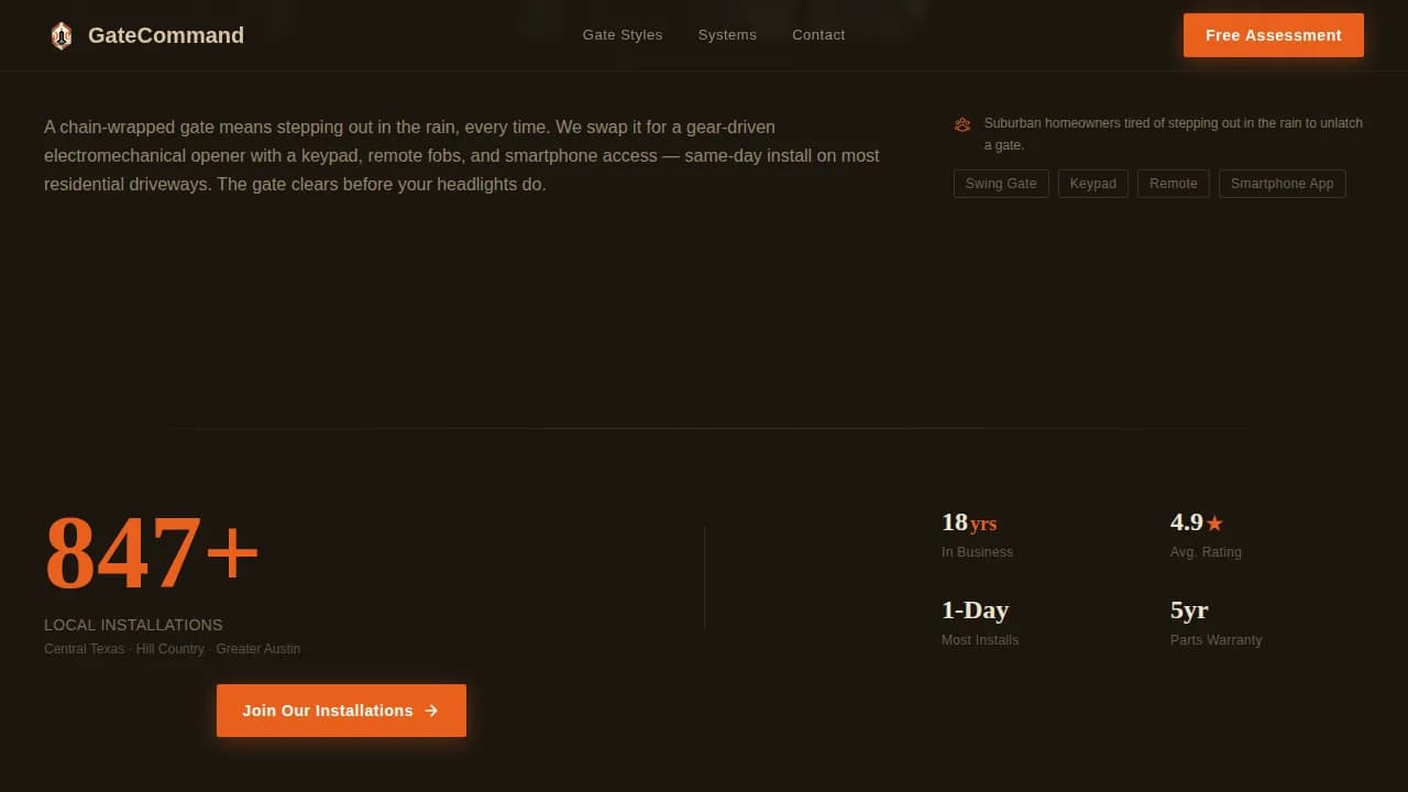 Automate — Effortless Gate Installation Landing Page Template