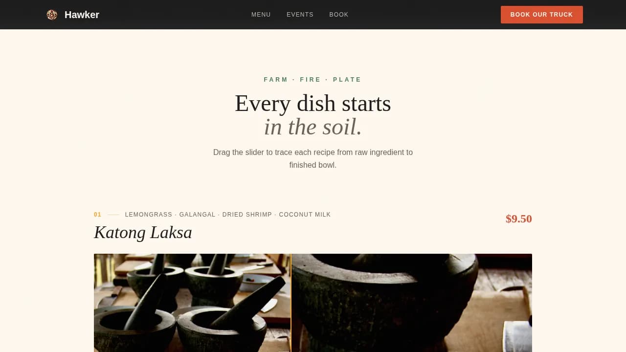 Cart — Street Food Truck Landing Page Template