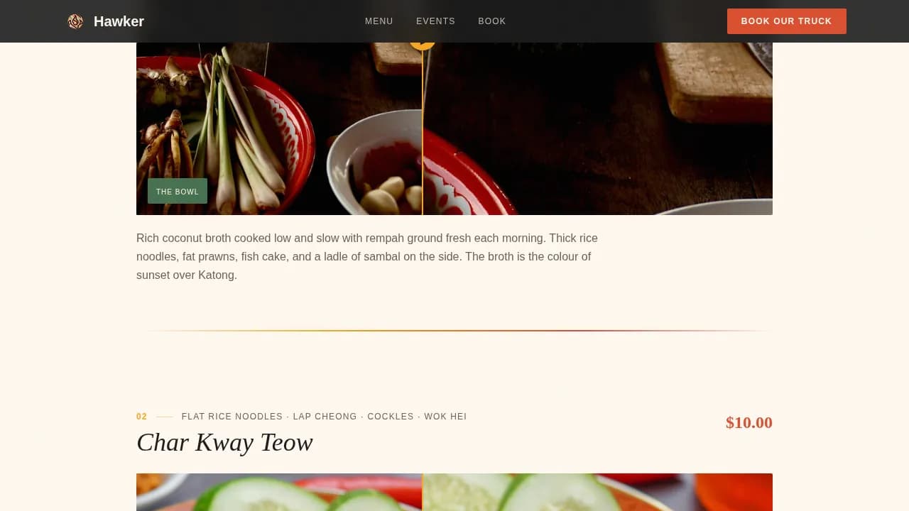 Cart — Street Food Truck Landing Page Template