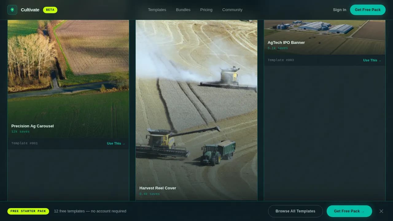 Cultivate — Bold Agriculture Marketing Landing Page Template
