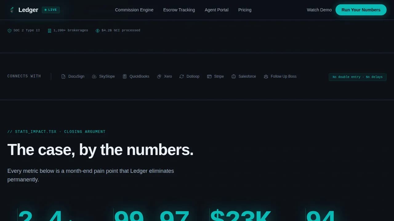 Revenue — Residential Commission Accounting Landing Page Template