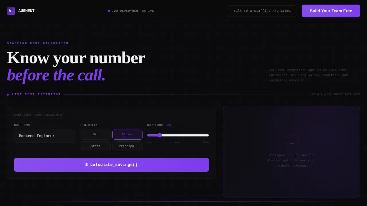 IT Services & Consulting Cost Calculator Website Template