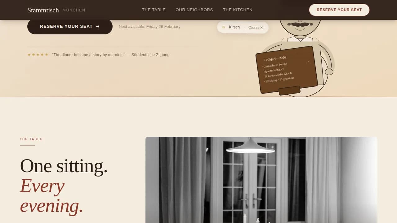 Taste — Warm German Tasting Landing Page Template