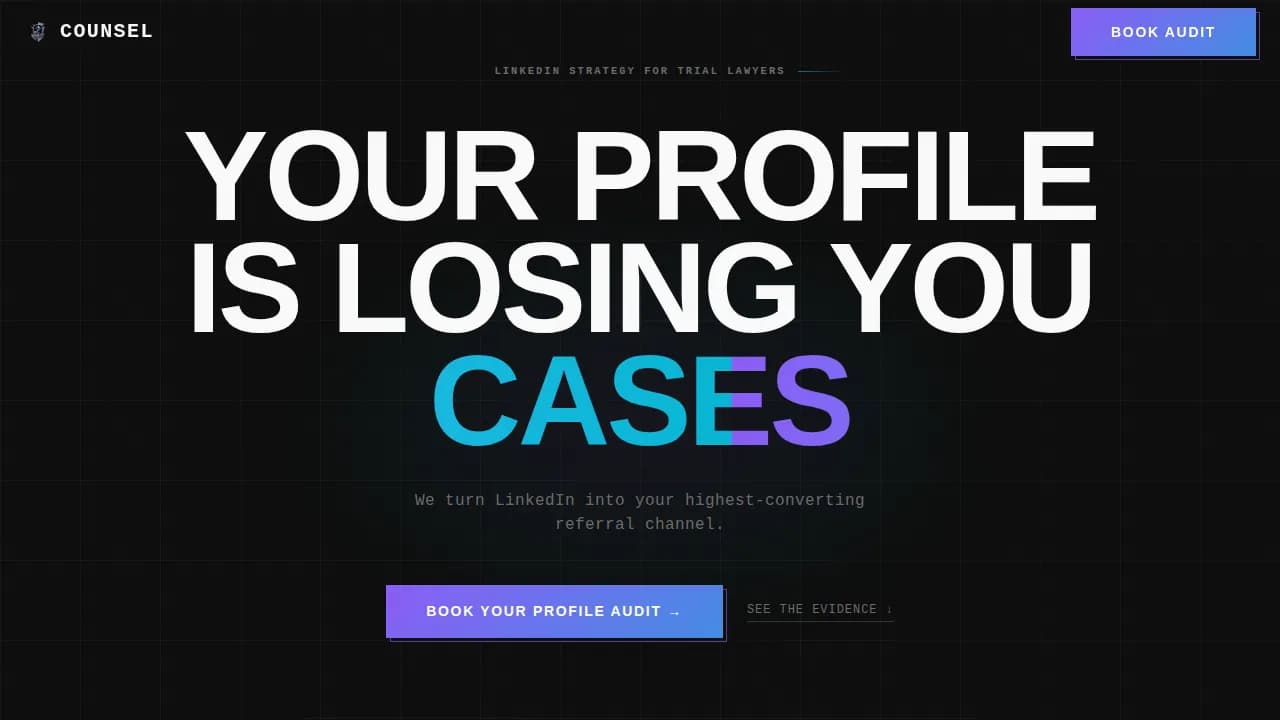 Optimize — Lawyer LinkedIn Profile Landing Page Template