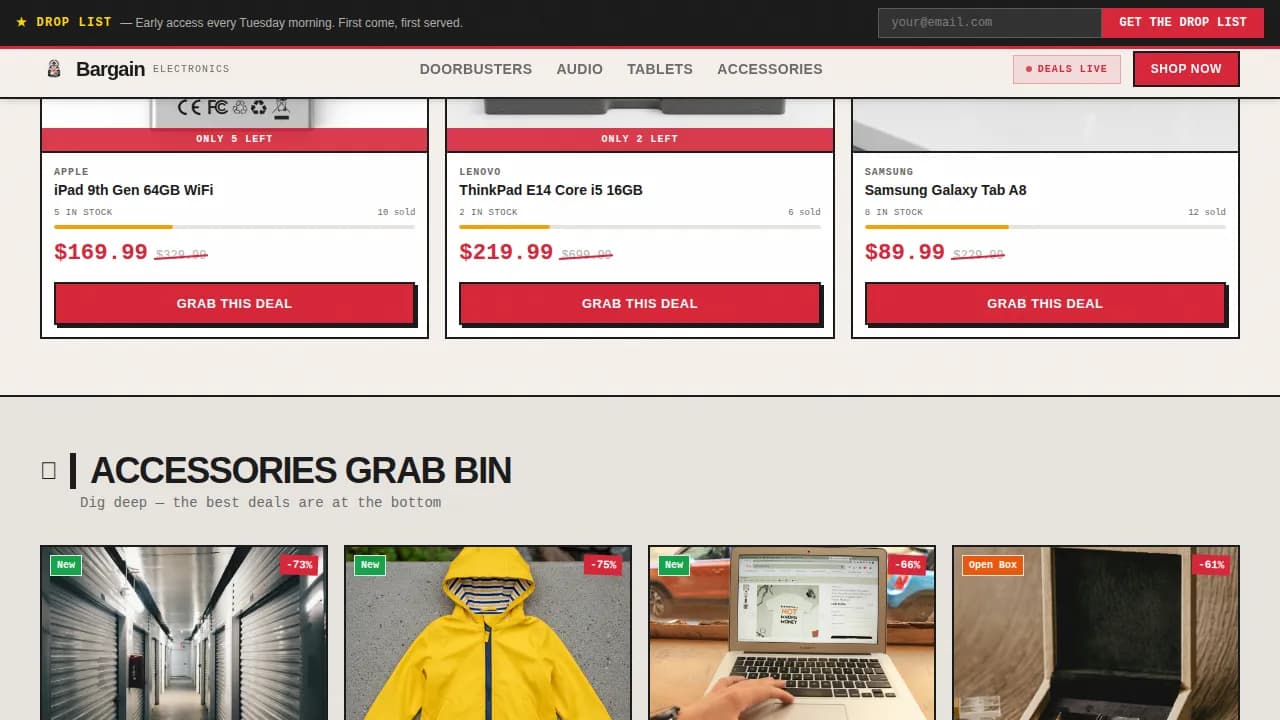 Savings — Exclusive Consumer Electronics Landing Page Template