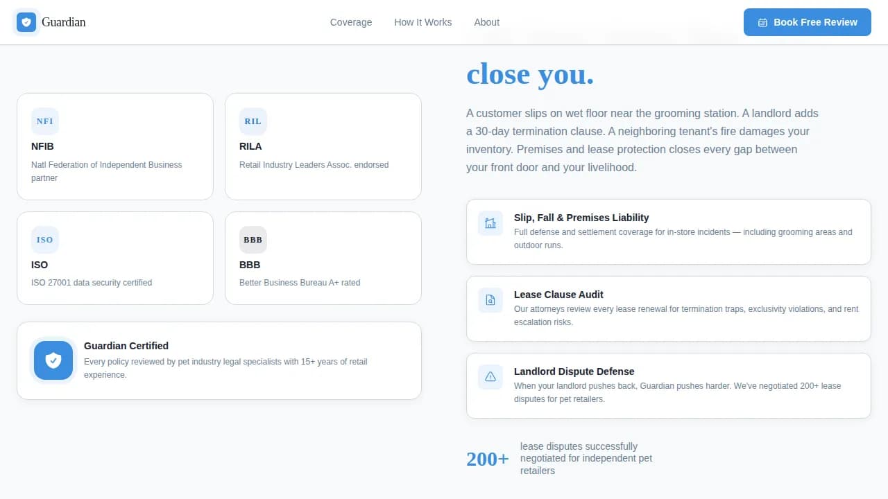 Protector — Trusted Pet Store Landing Page Template