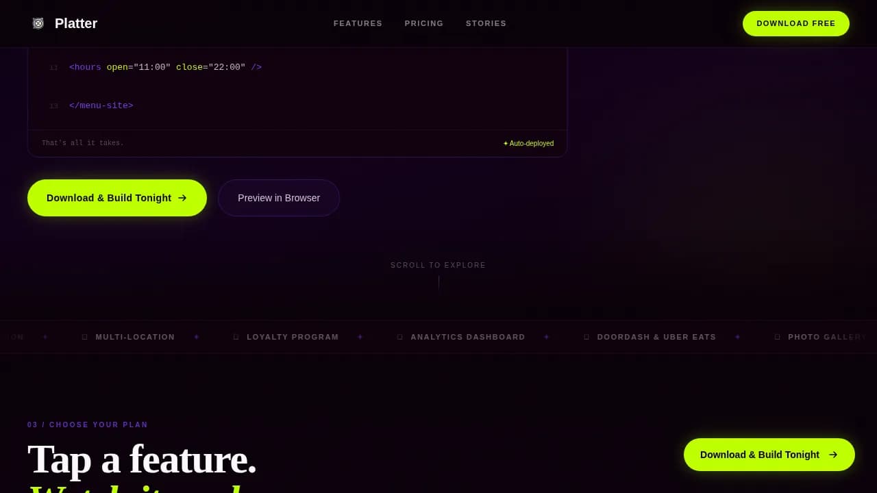 Feast — Rapid Restaurant Launch Landing Page Template