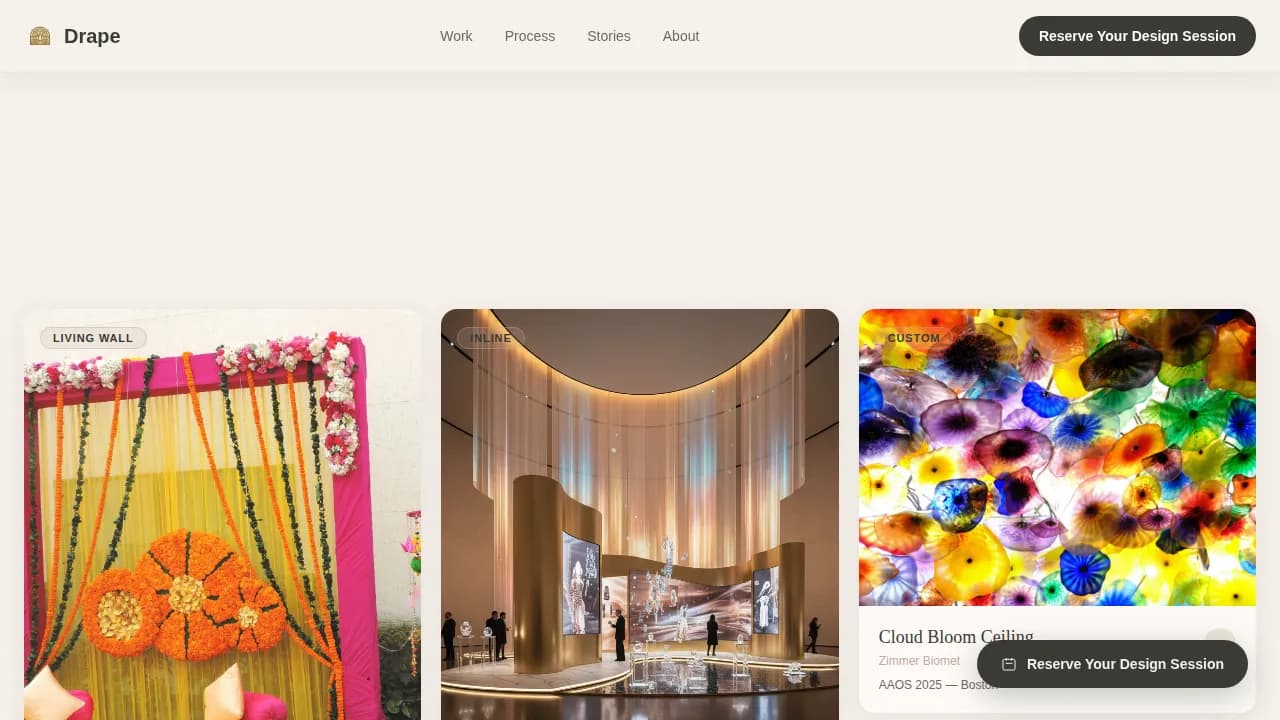 Fabric — Innovative Event Styling Landing Page Template
