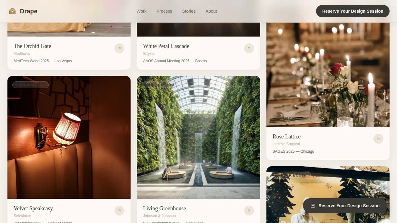 Fabric — Innovative Event Styling Landing Page Template