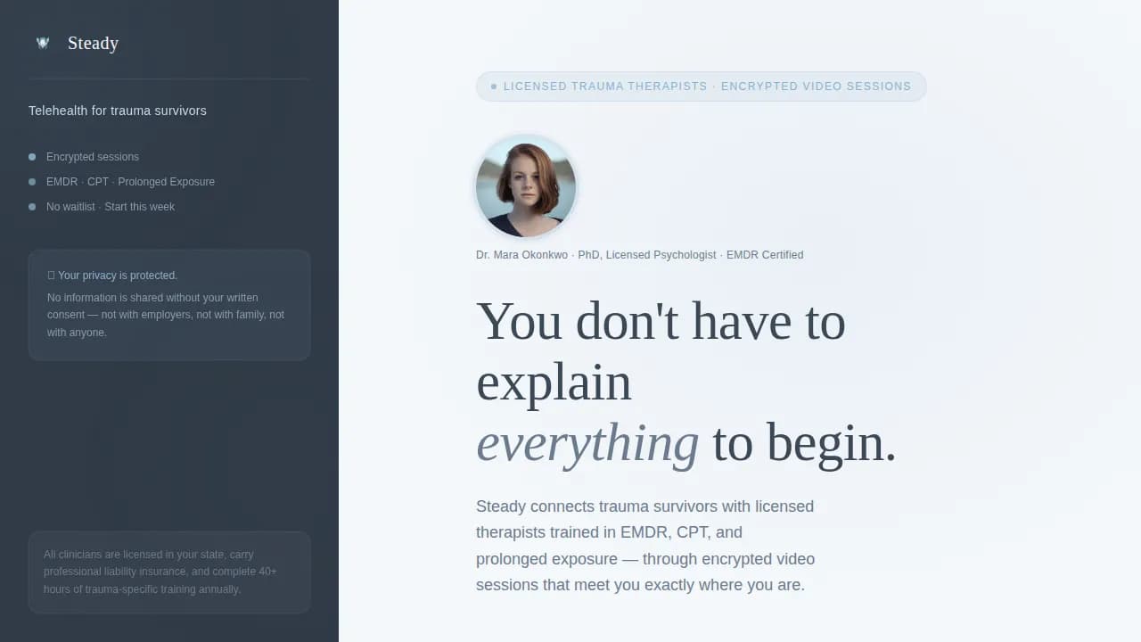PTSD Care Professional Website Template