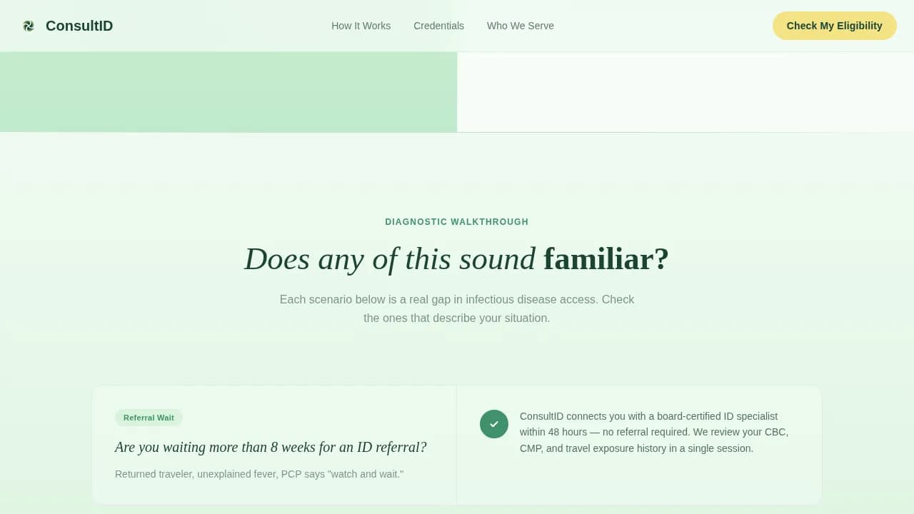 Infectivist — Specialist Telemedicine Landing Page Template