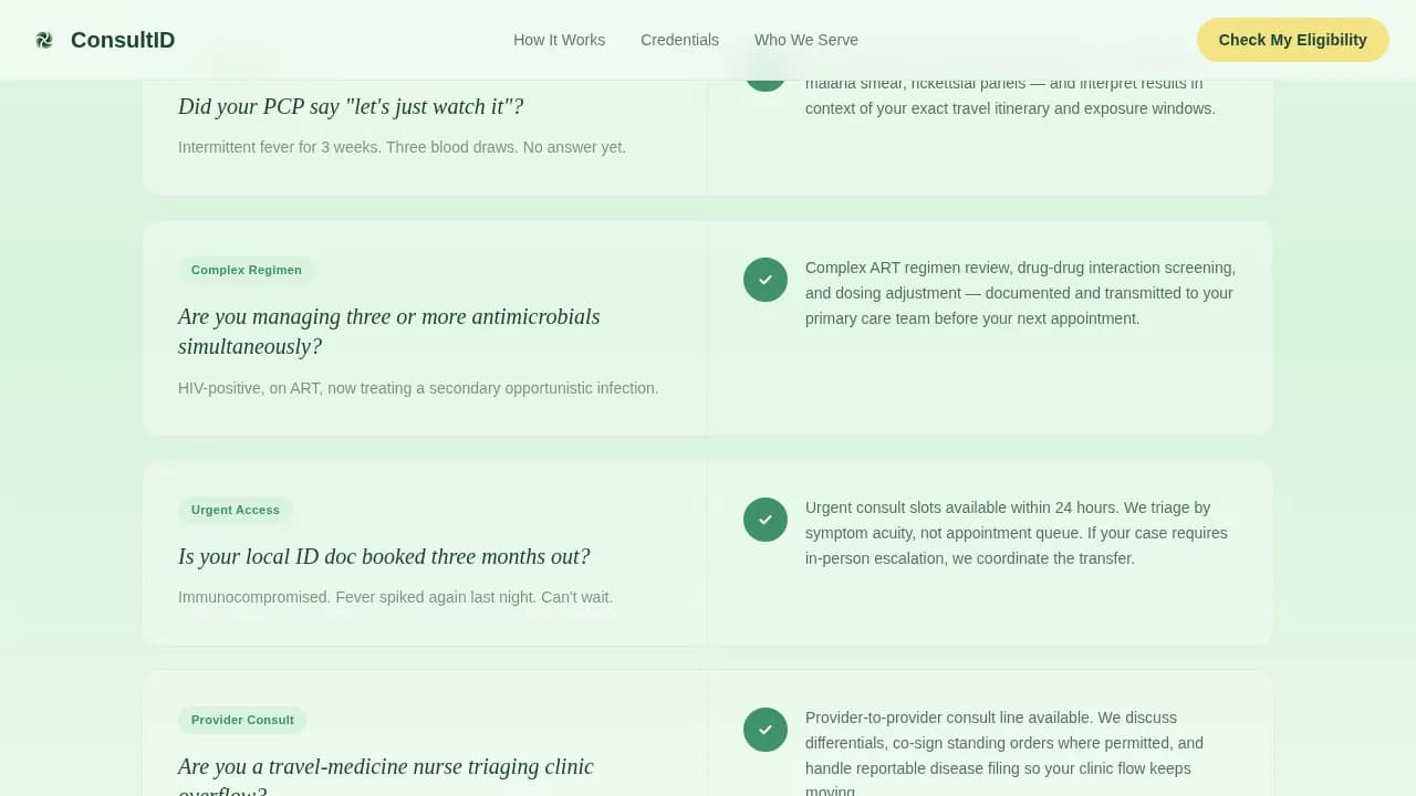 Infectivist — Specialist Telemedicine Landing Page Template