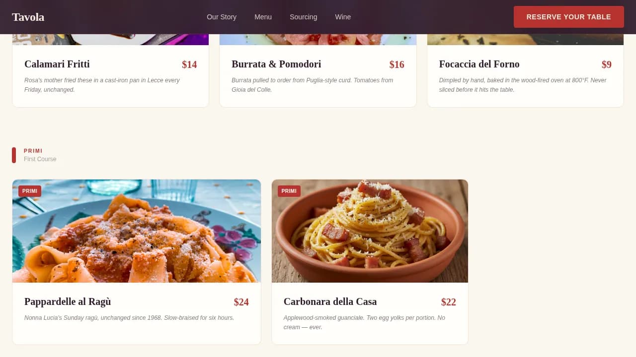 Piazza — Vintage Italian Trattoria Landing Page Template
