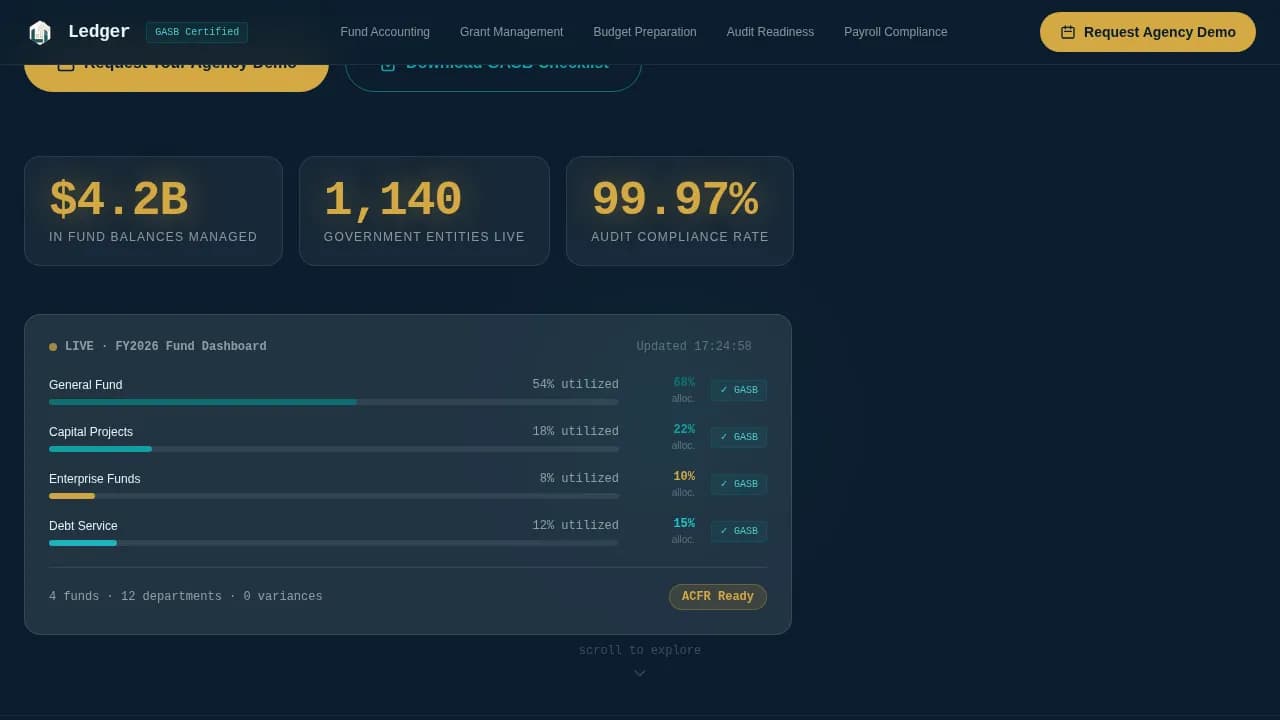 Account — Transparent Municipal Accounting Landing Page Template