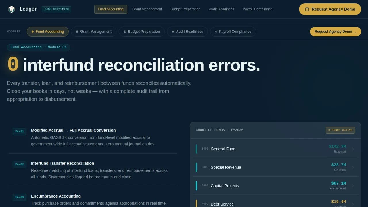 Account — Transparent Municipal Accounting Landing Page Template