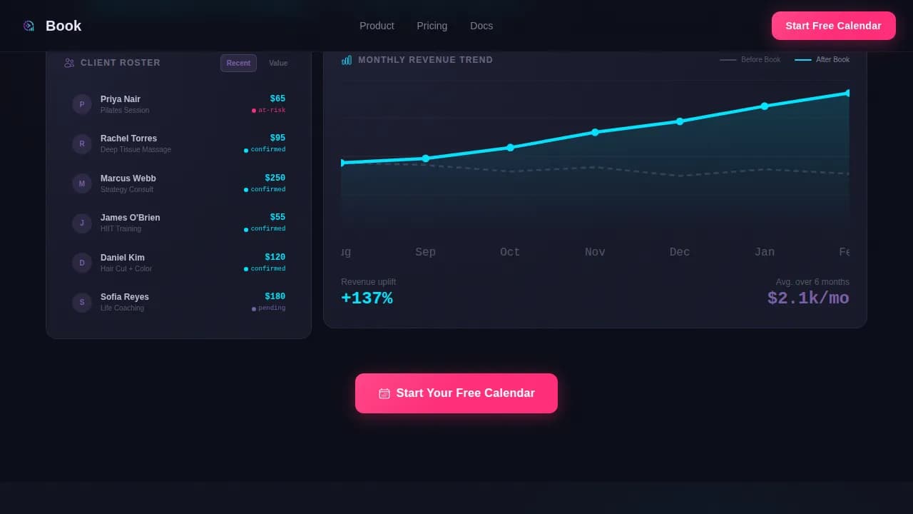 Reserve — Intelligent Booking Software Landing Page Template