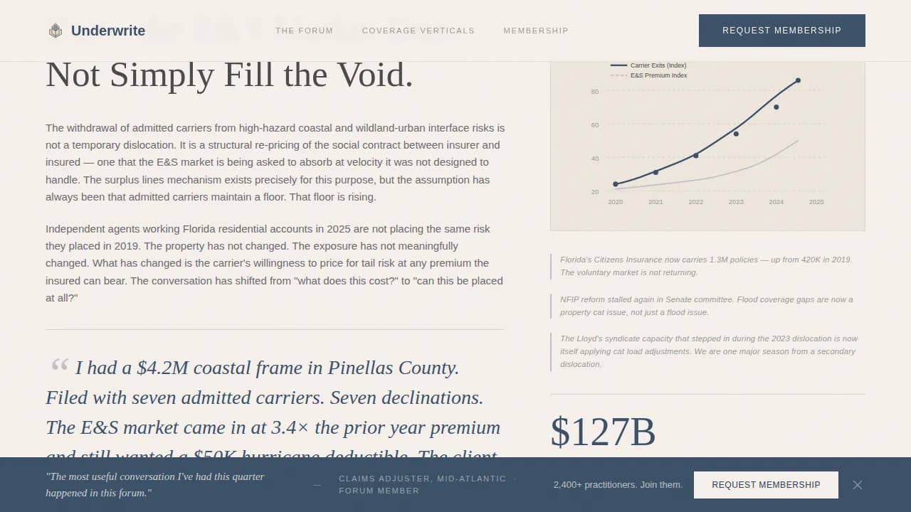 Underwrite — Insurance Community Landing Page Template