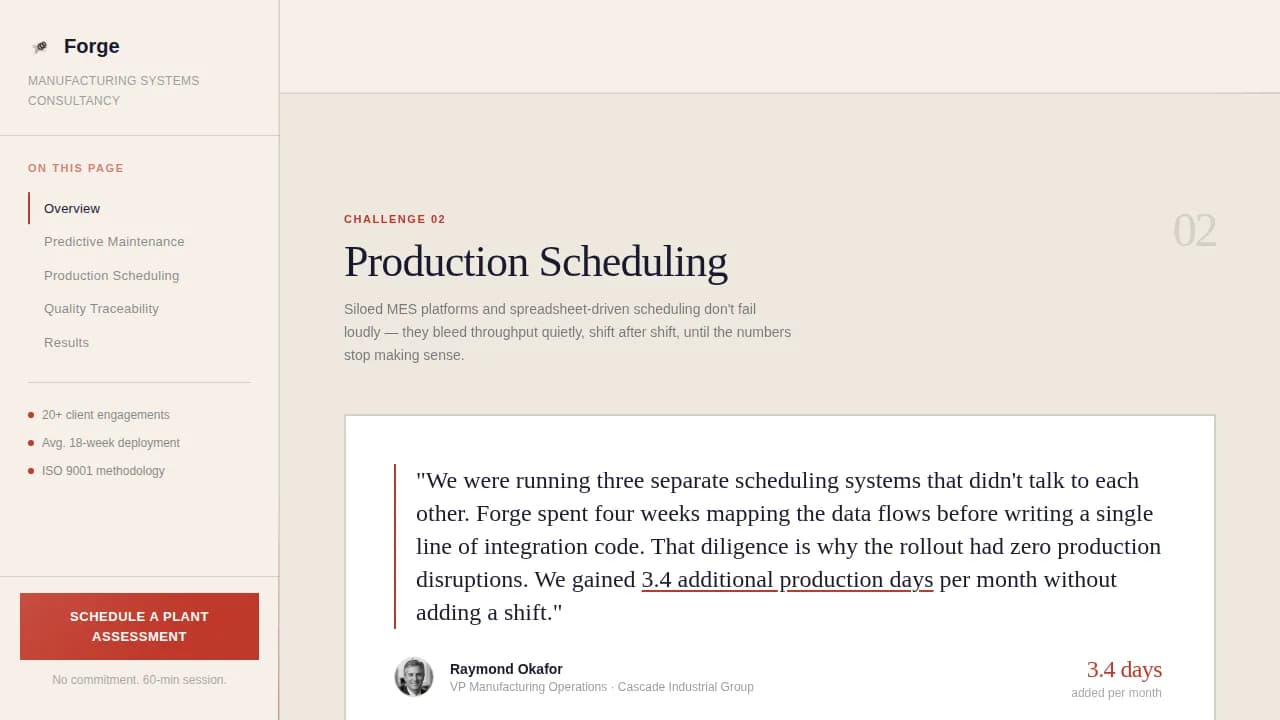 Build — Expert Production Advisory Landing Page Template