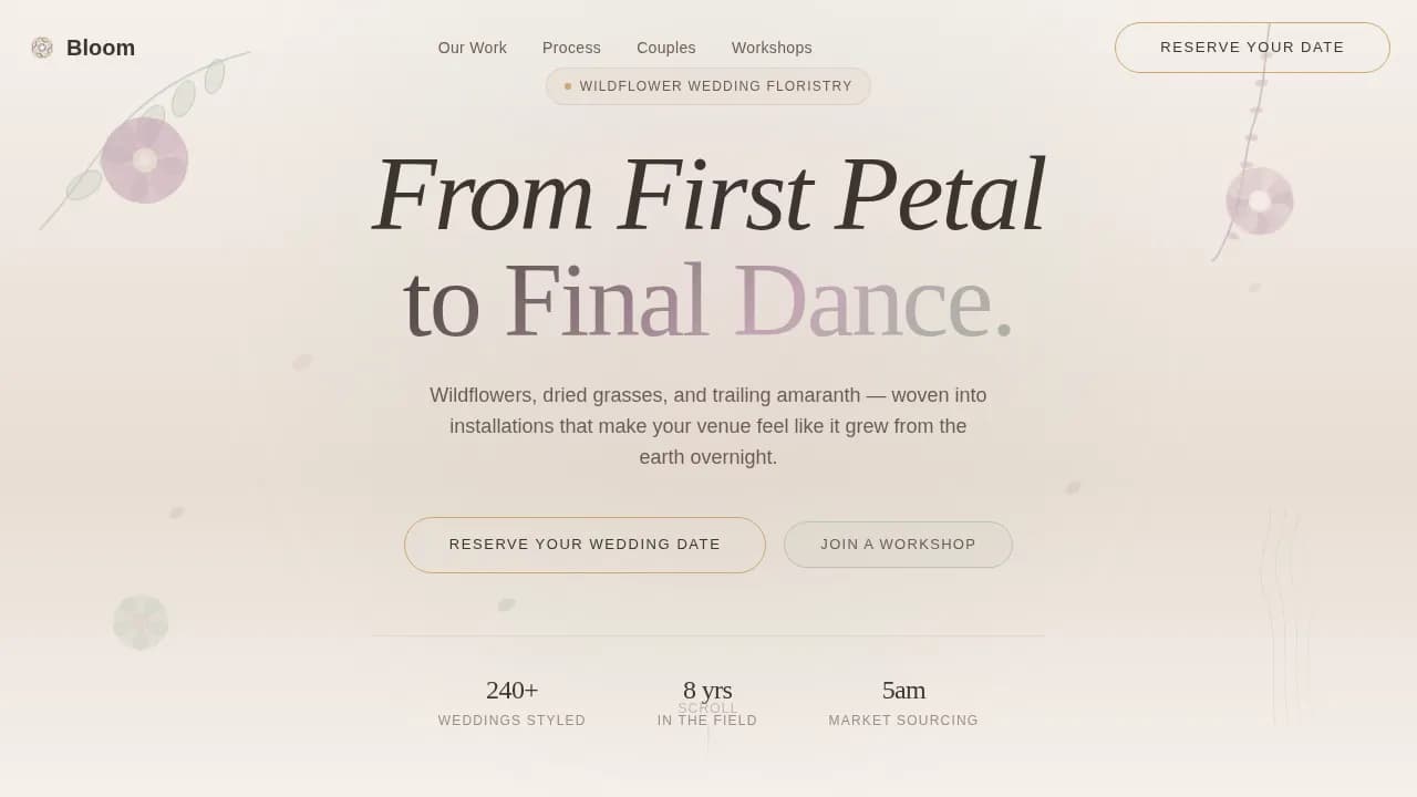 Petal — Organic Bohemian Florist Landing Page Template