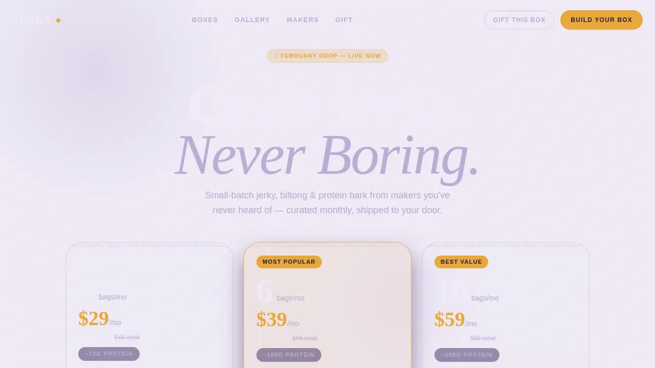 Savor — Gourmet Snack Club Landing Page Template