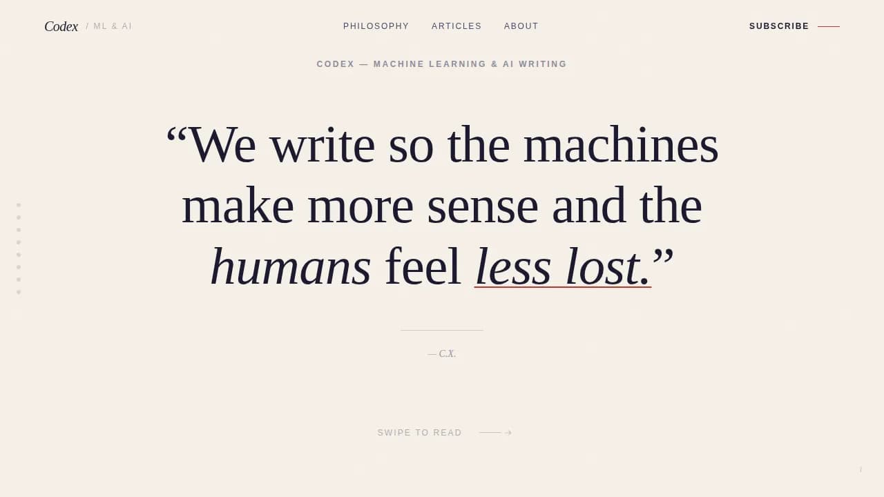 Journal — Artisan AI Education Landing Page Template