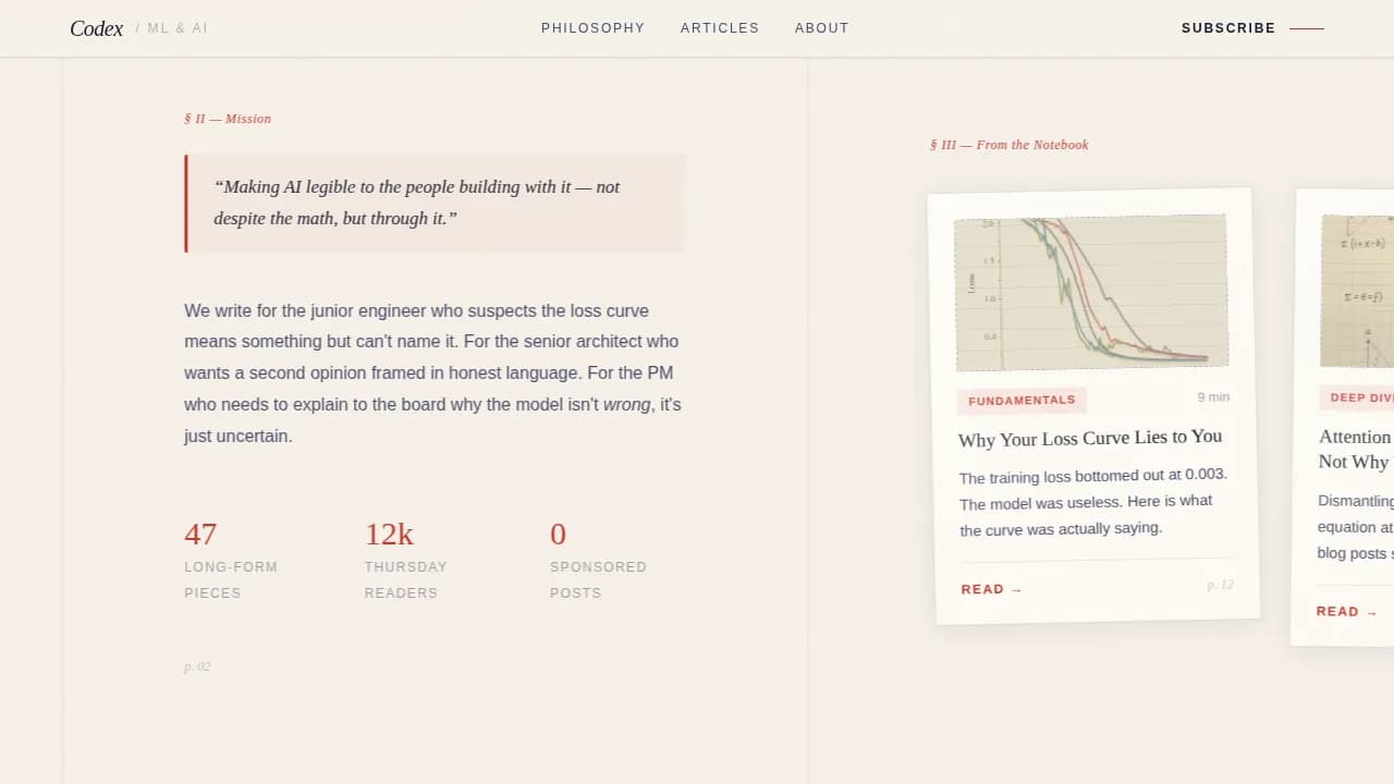 Journal — Artisan AI Education Landing Page Template