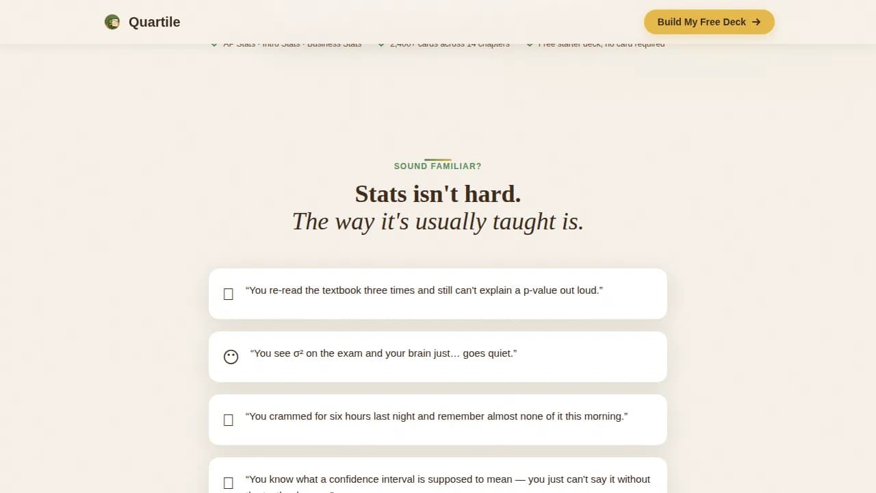 Mastery — Smart Statistics Learning Landing Page Template